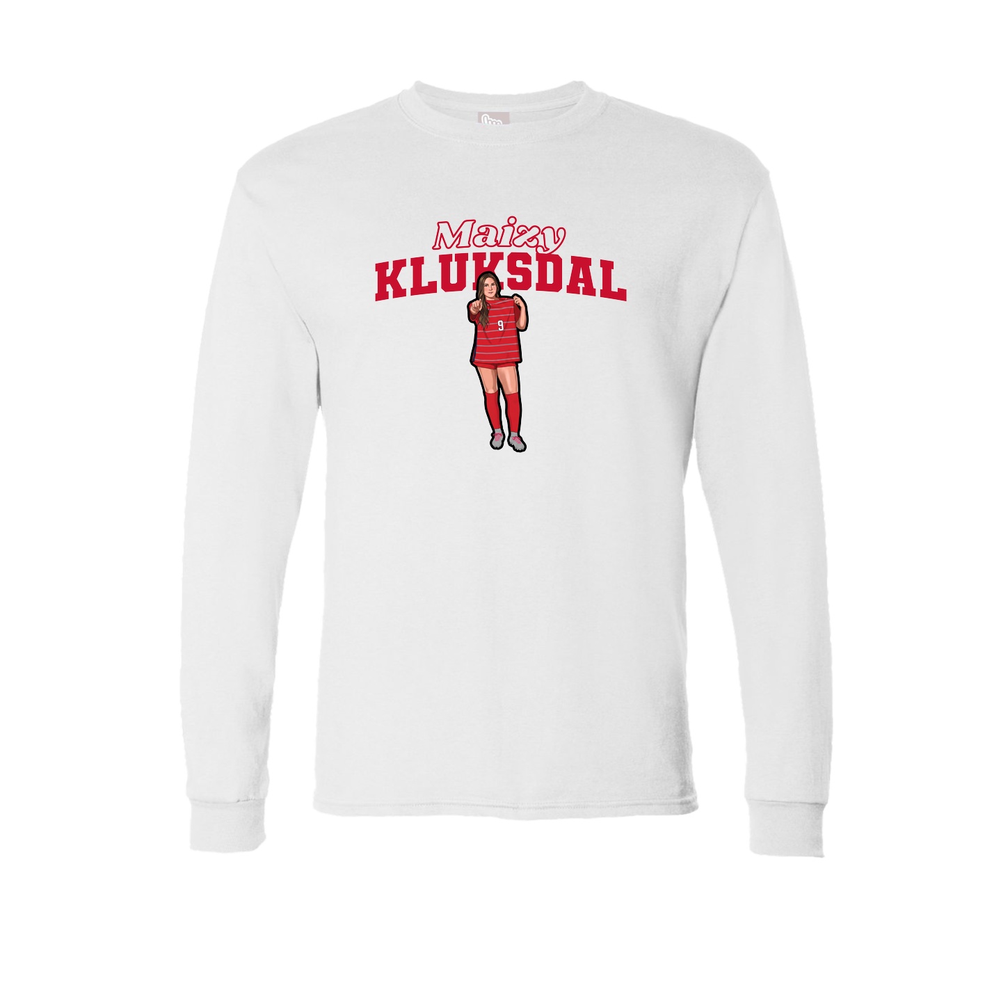 Long Sleeve Tee — Name Arch in White