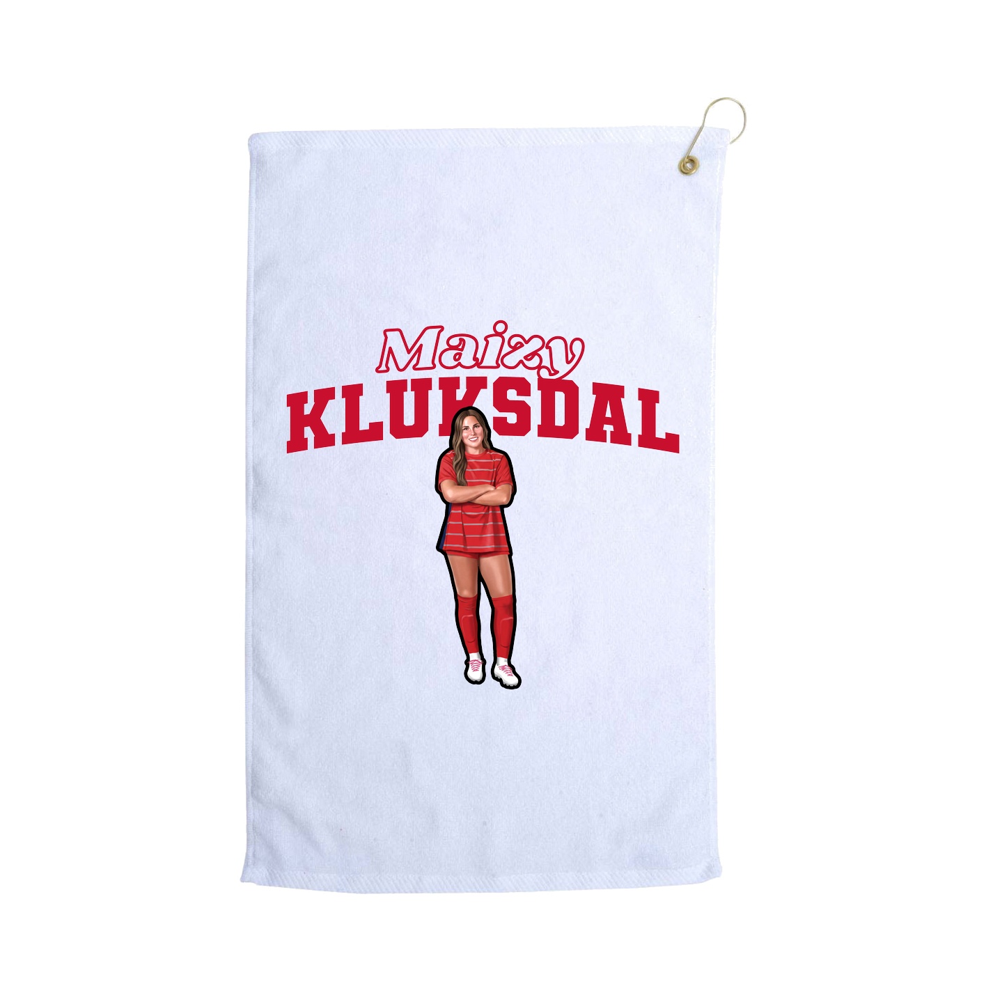 Golf Towel — Name Arch in White