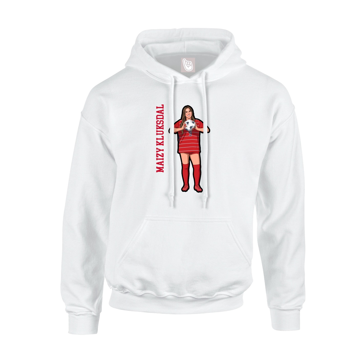 Youth Hoodie — Name Vertical in White