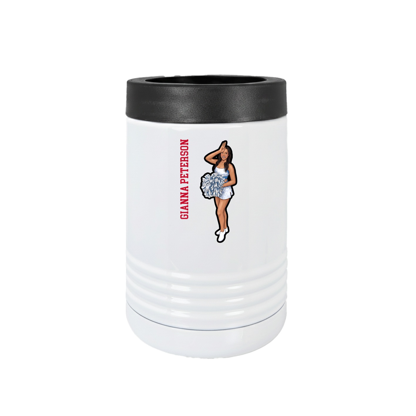 Beverage Holder — Name Vertical in White