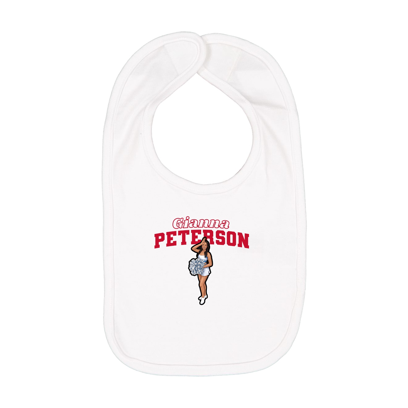 Infant Bib — Name Arch in White