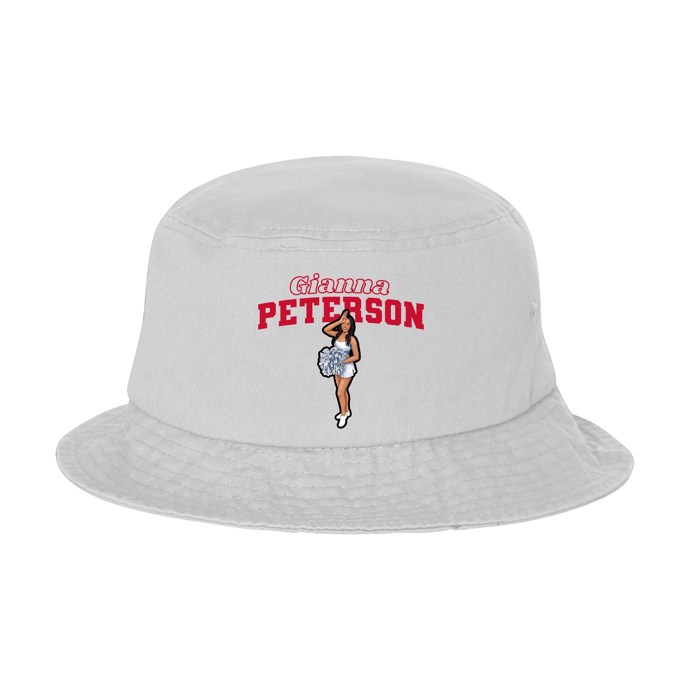 Bucket Cap — Name Arch in White