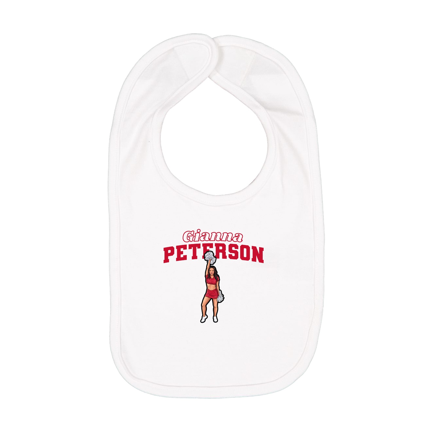 Infant Bib — Name Arch in White
