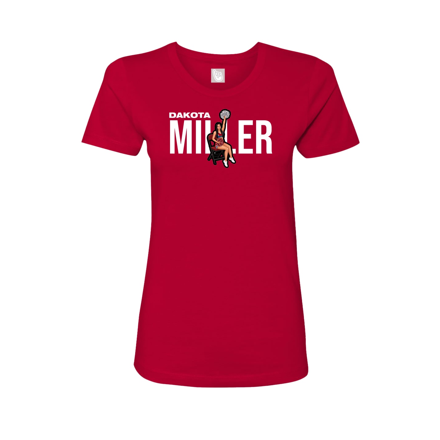Fitted Women's Tee — Player Name in Red