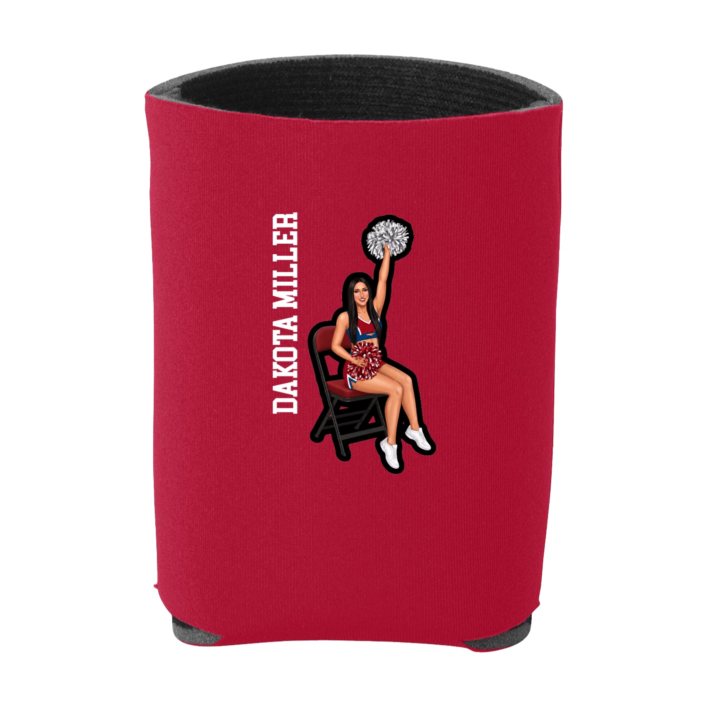 Can Holder — Name Vertical in Red