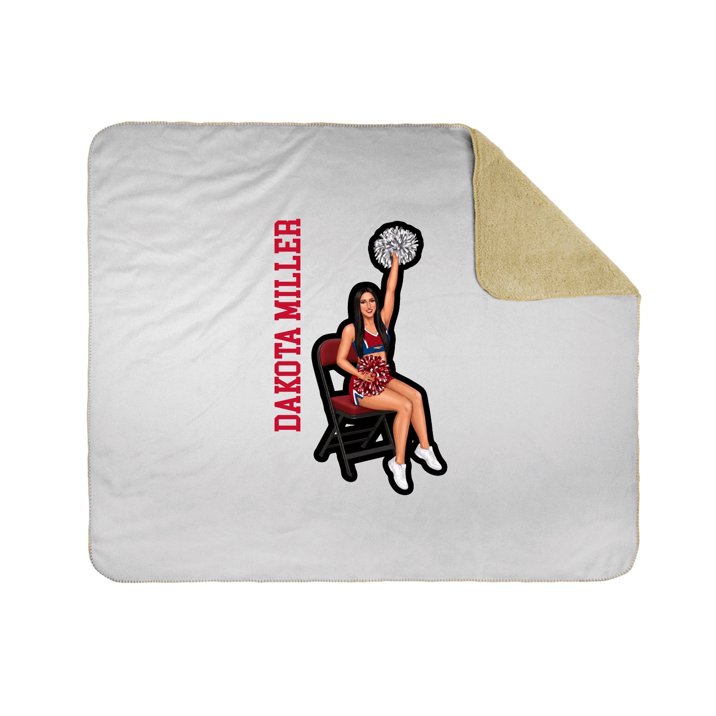 Throw Blanket — Name Vertical in White
