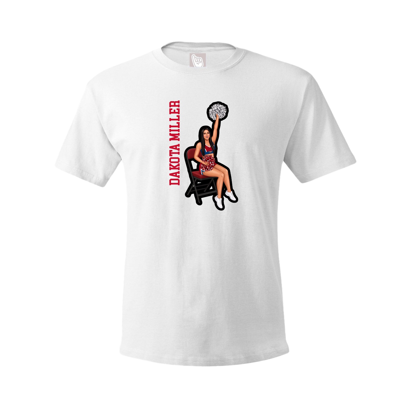 Tee — Name Vertical in White
