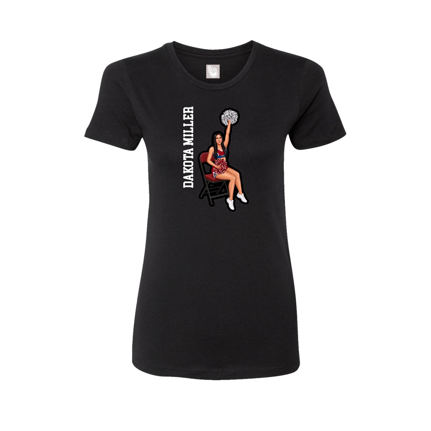 Fitted Women's Tee — Name Vertical in Black