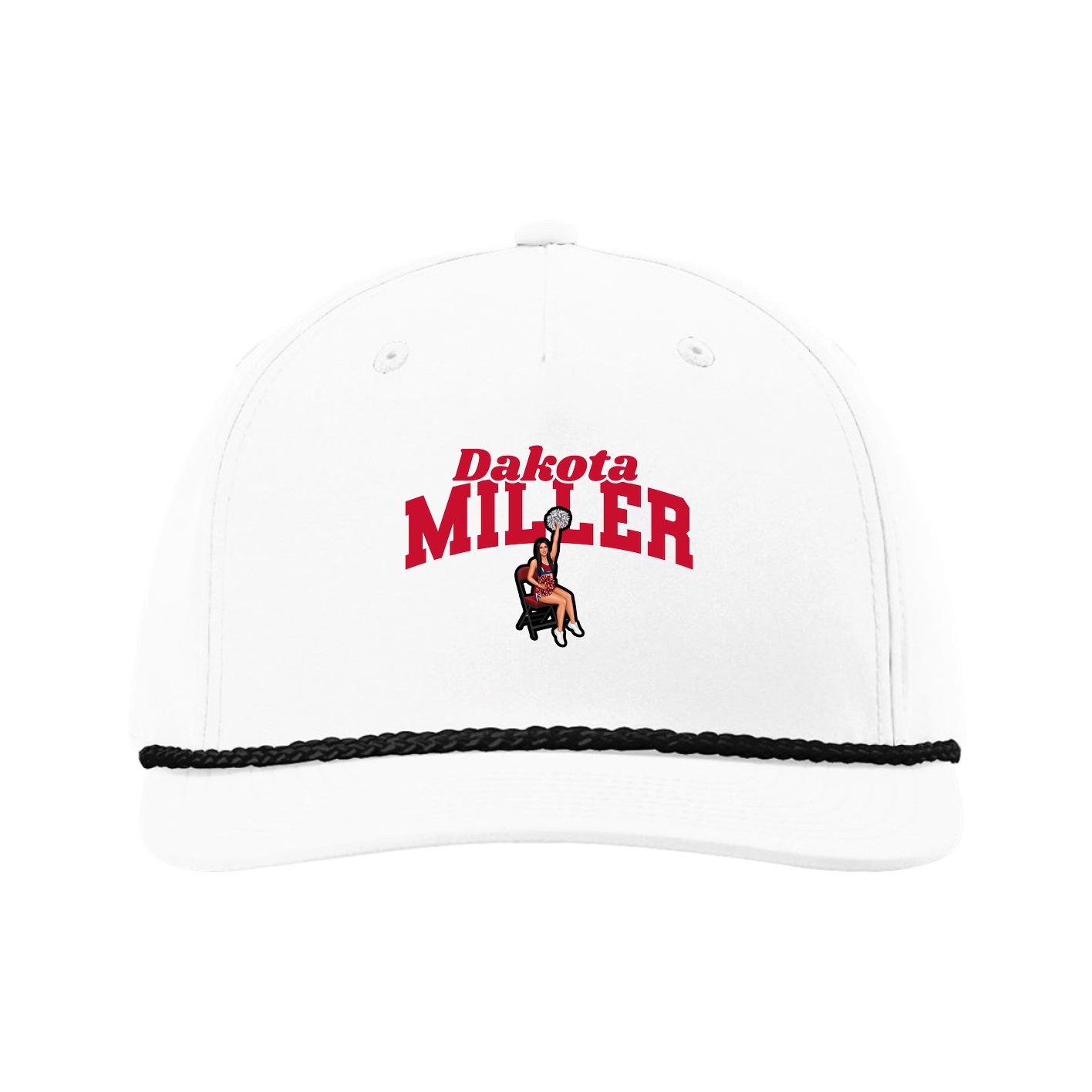 Five-Panel Classic Rope Cap — Signature Arch in White