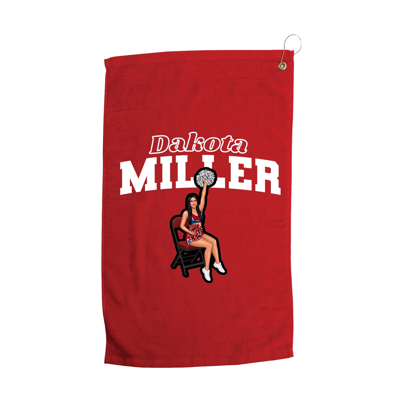 Golf Towel — Name Arch in Red
