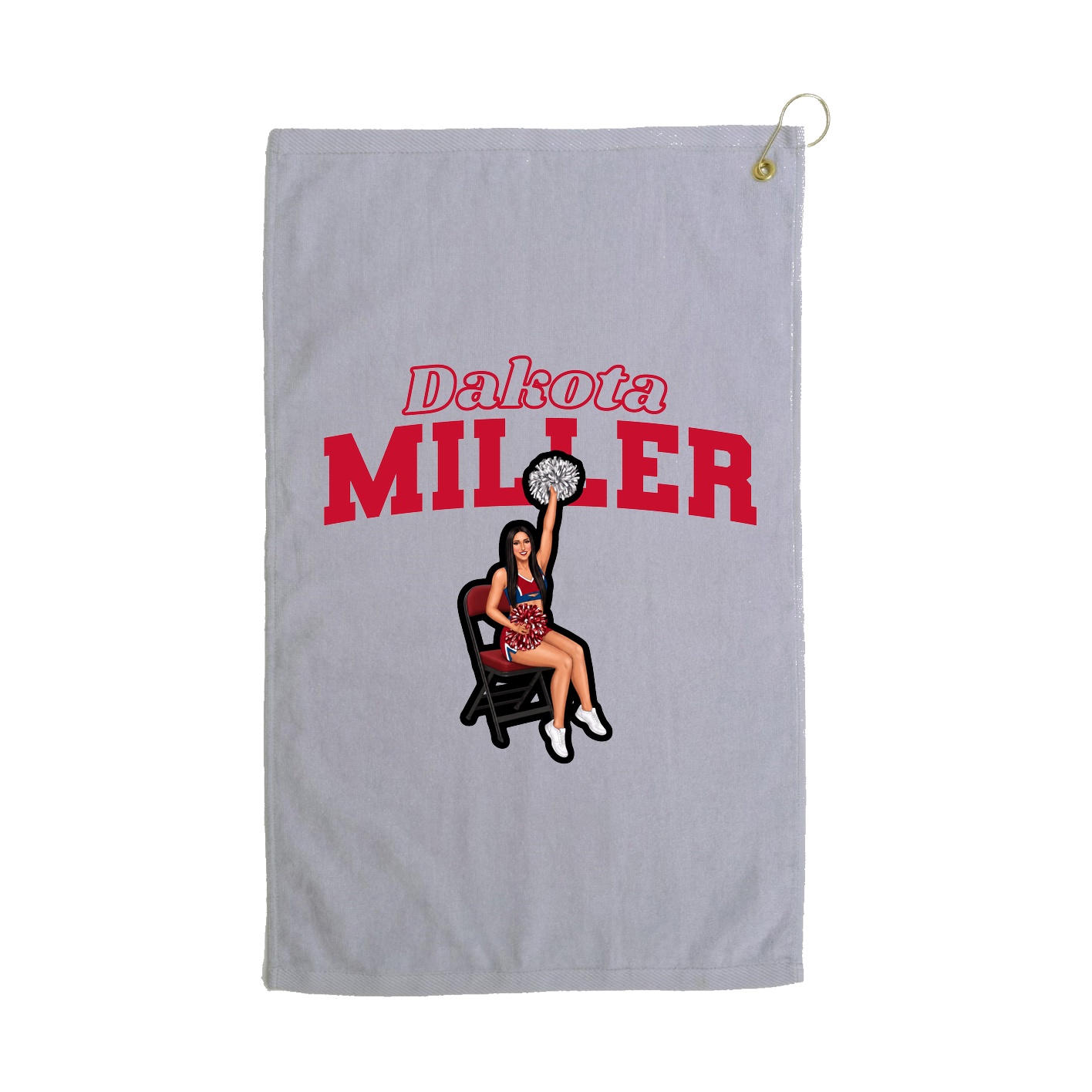 Golf Towel — Name Arch in Grey