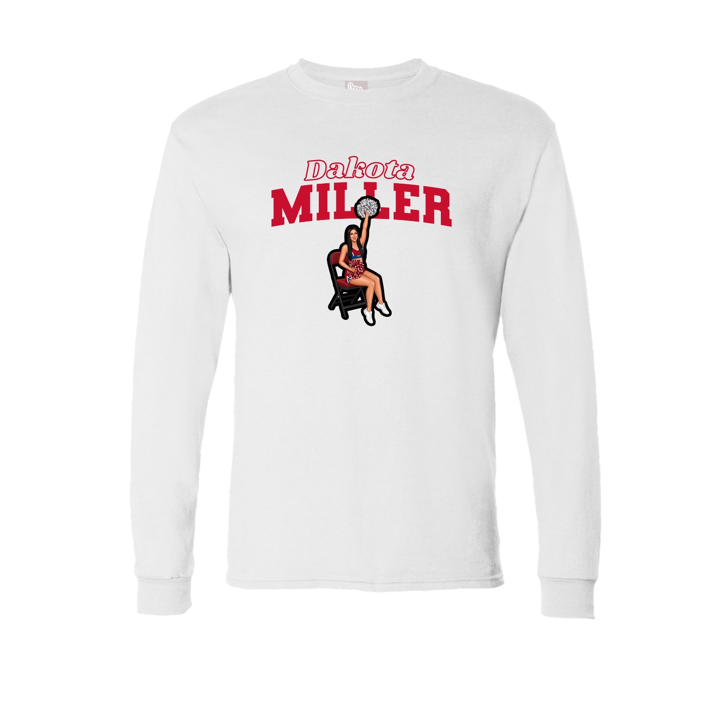 Long Sleeve Tee — Name Arch in White