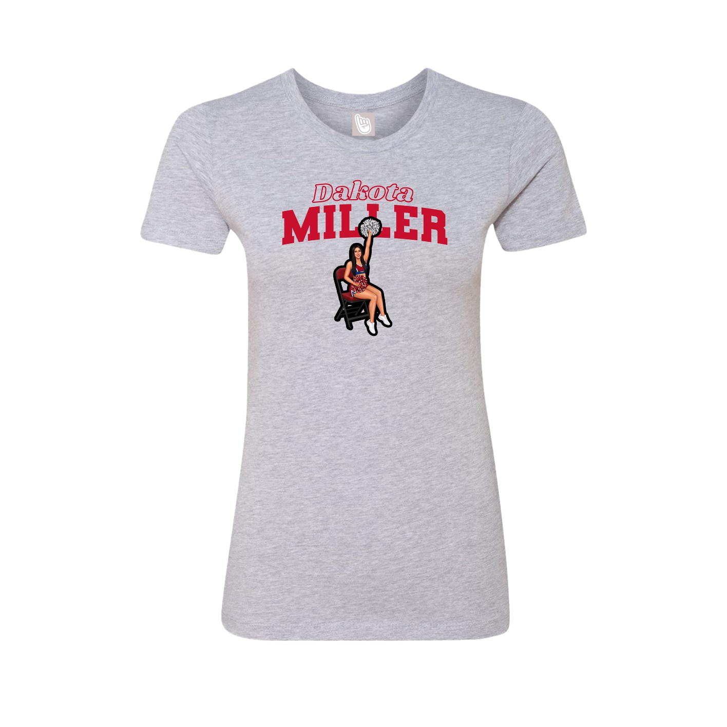 Fitted Women's Tee — Name Arch in Grey