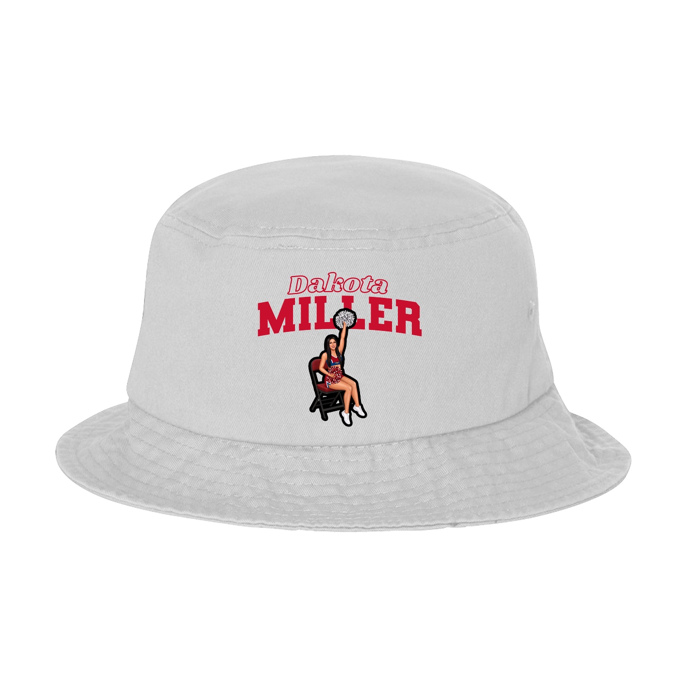 Bucket Cap — Name Arch in White