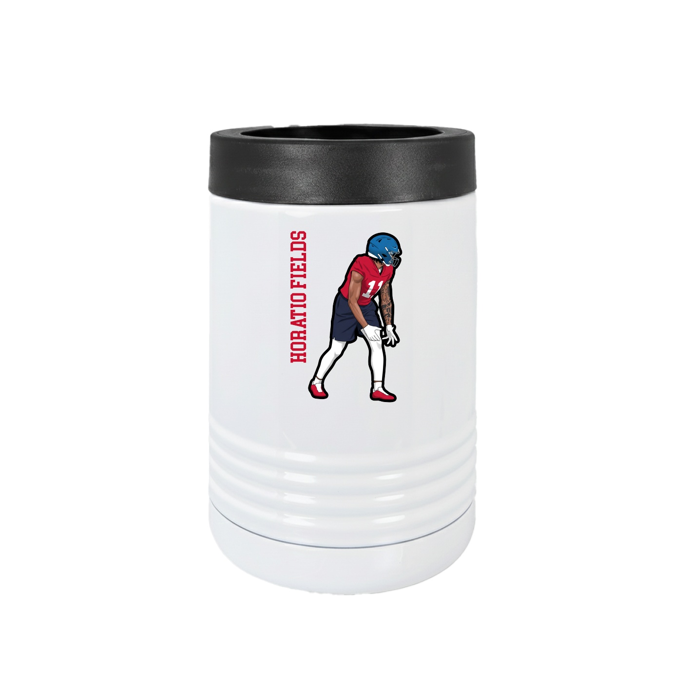 Beverage Holder — Name Vertical in White