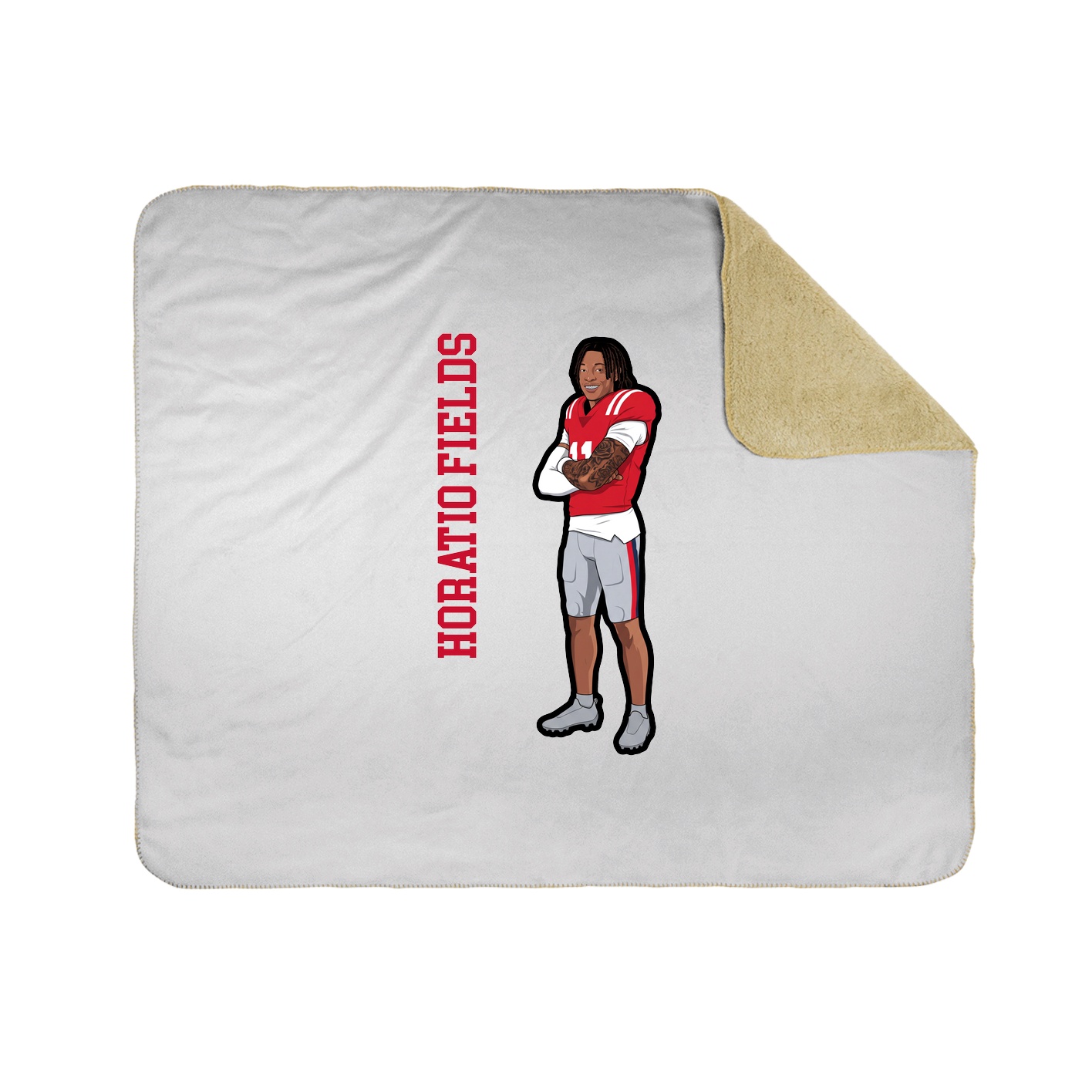 Throw Blanket — Name Vertical in White
