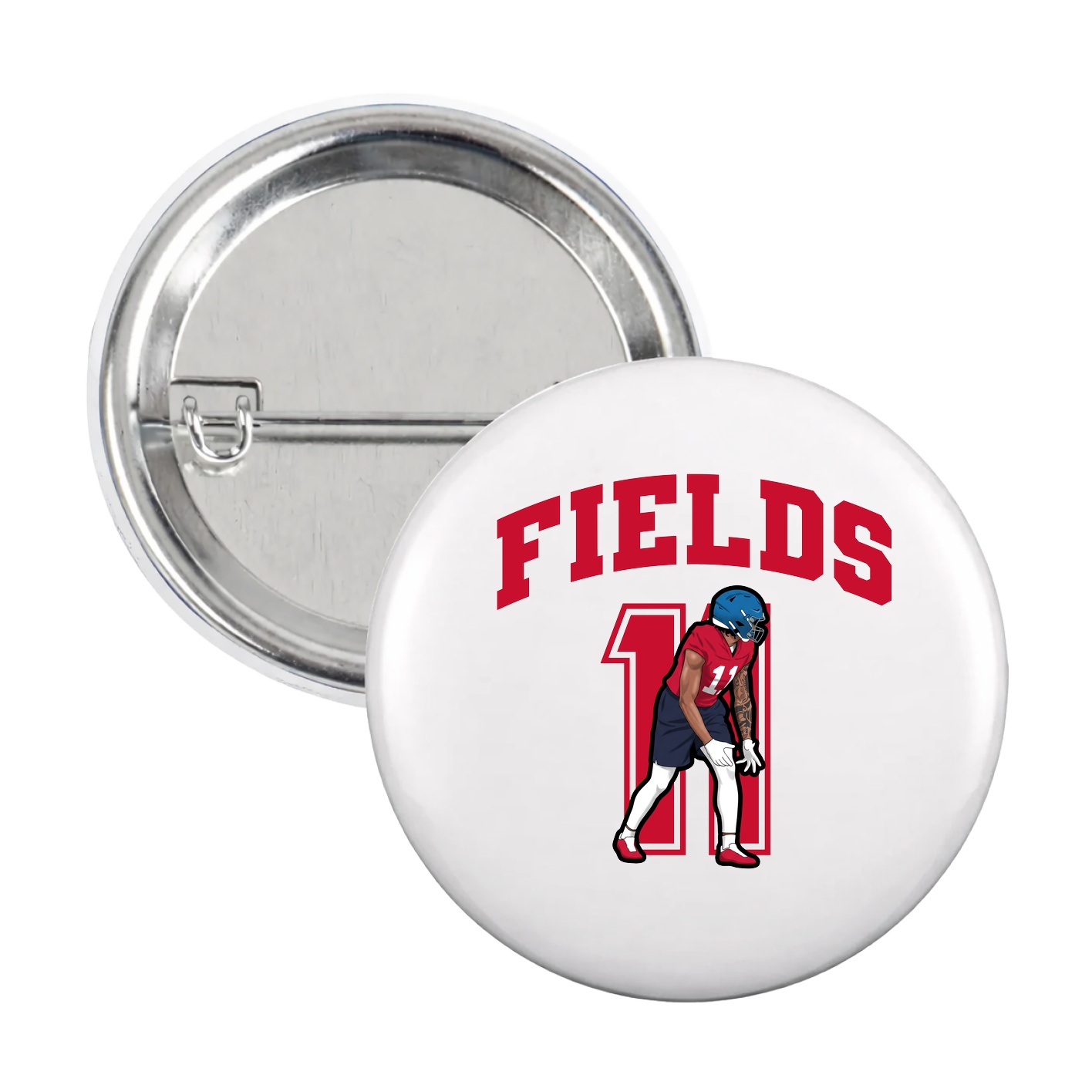 Game Day Button — Number in White