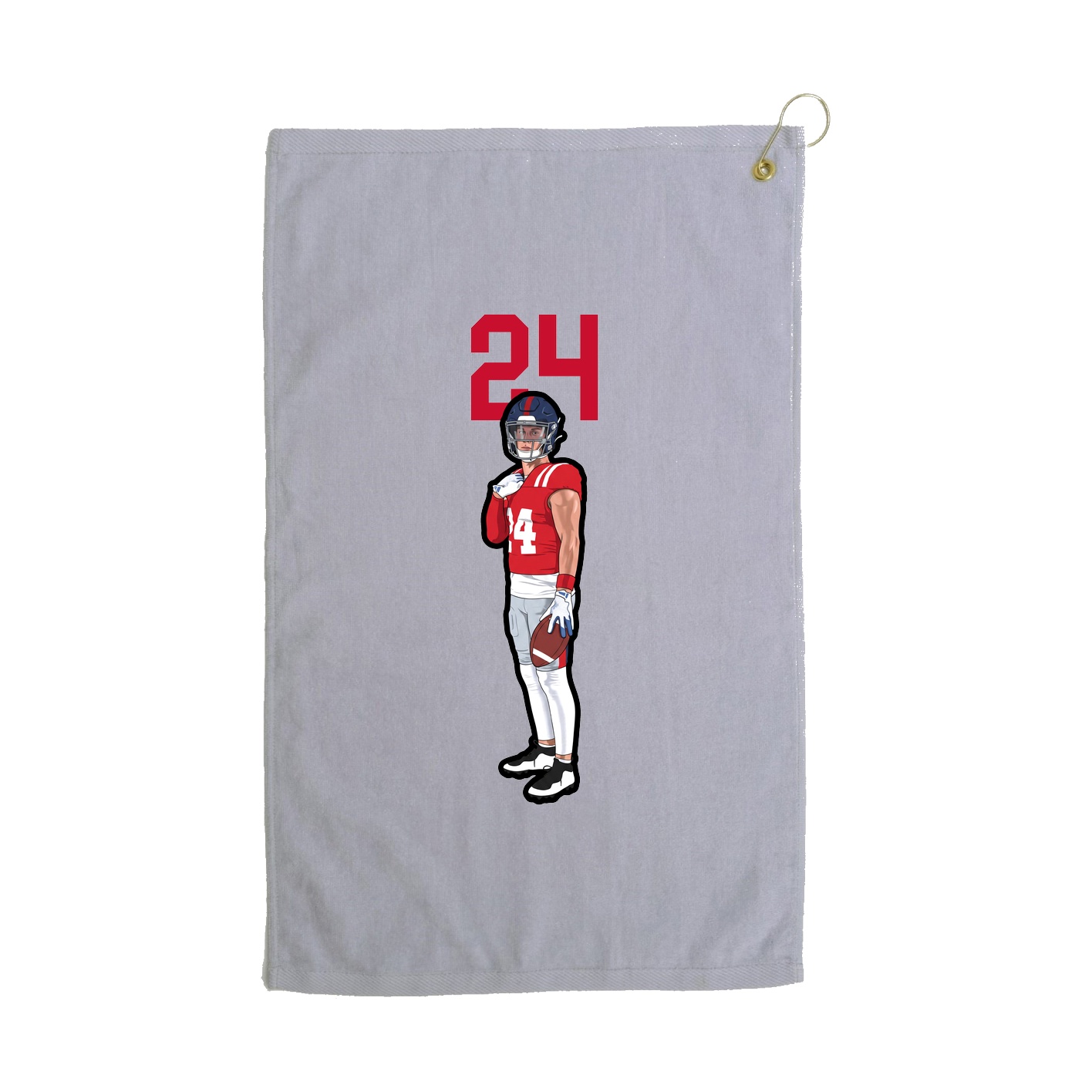 Golf Towel — Number Top in Grey
