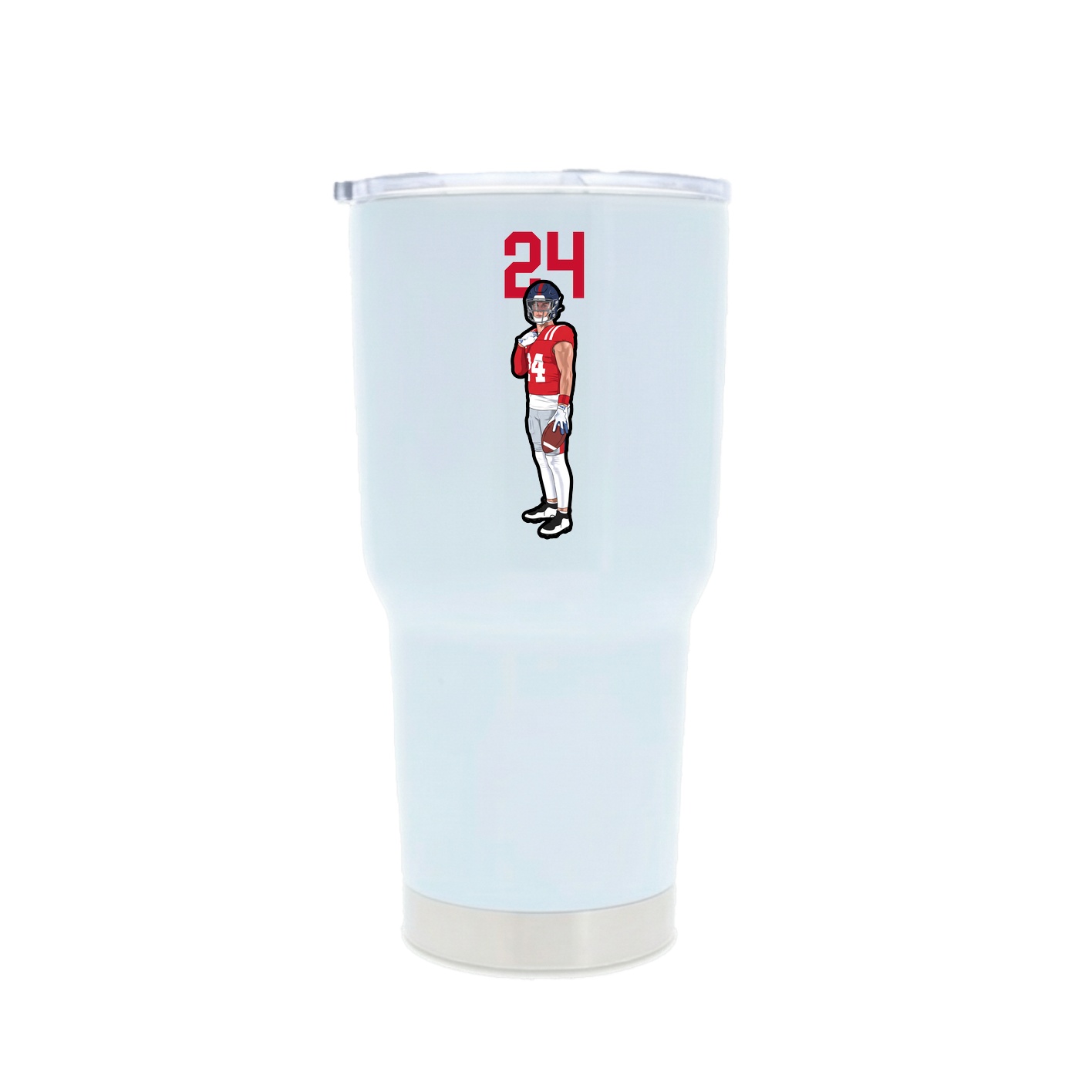 30oz Stainless Steel Tumbler — Number Top in White