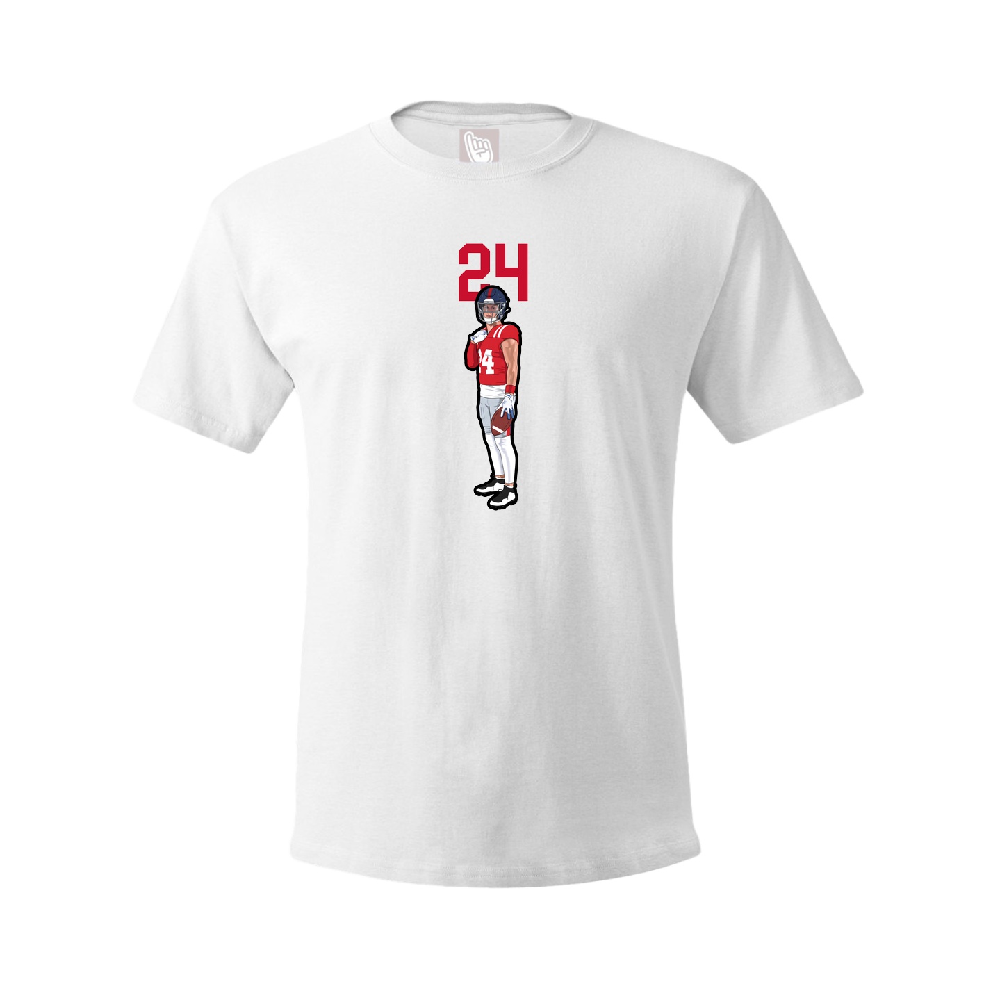 Youth Tee — Number Top in White