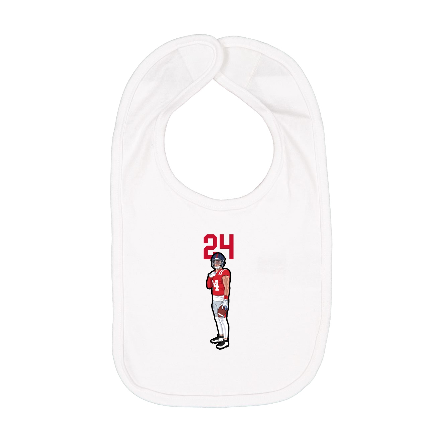 Infant Bib — Number Top in White