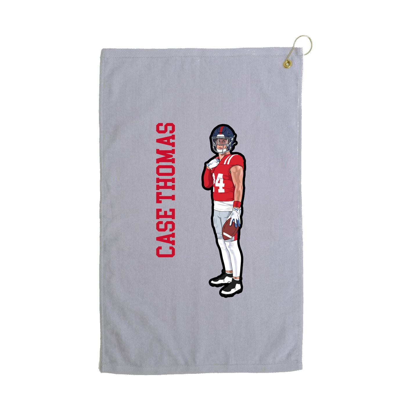Golf Towel — Name Vertical in Grey