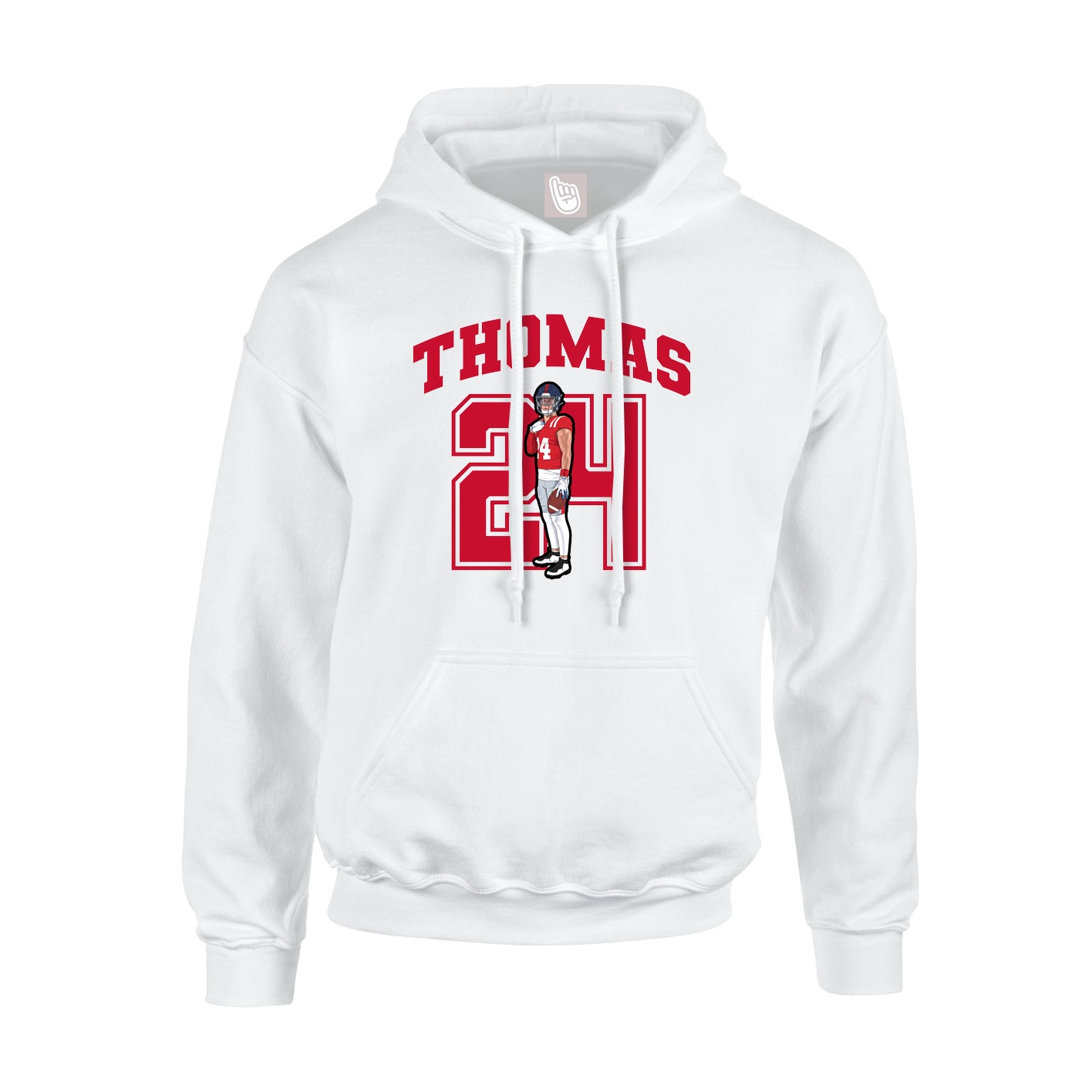 Youth Hoodie — Number in White