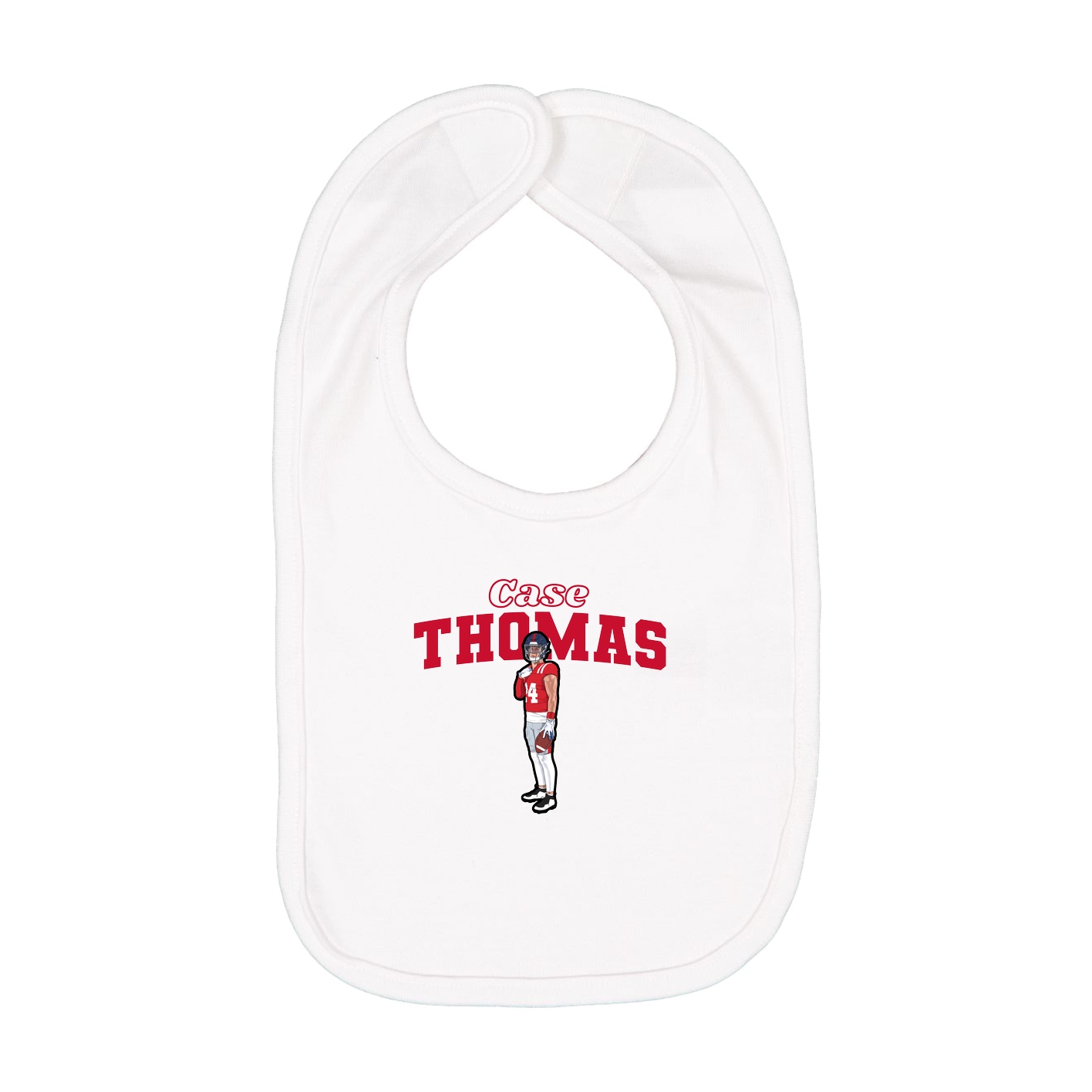 Infant Bib — Name Arch in White