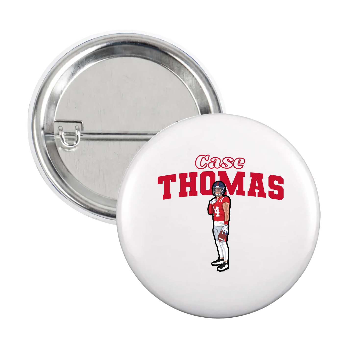 Game Day Button — Name Arch in White
