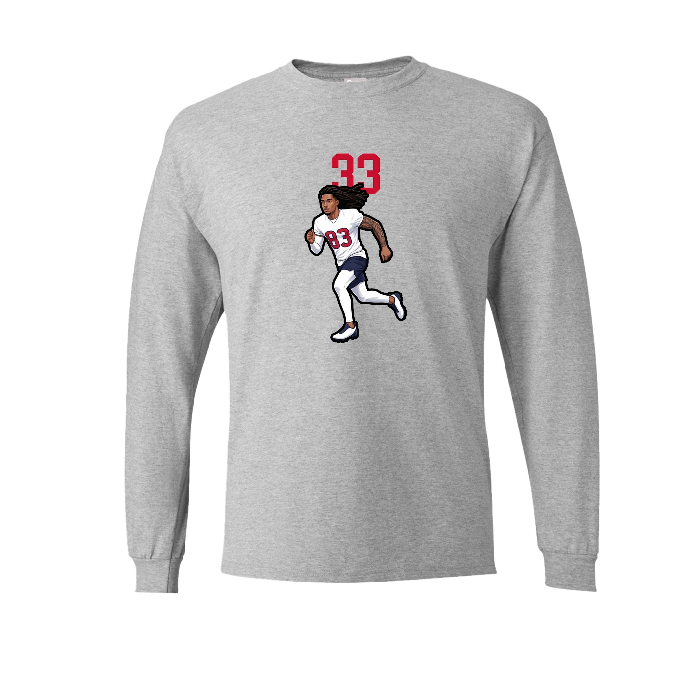 Long Sleeve Tee — Number Top in Grey