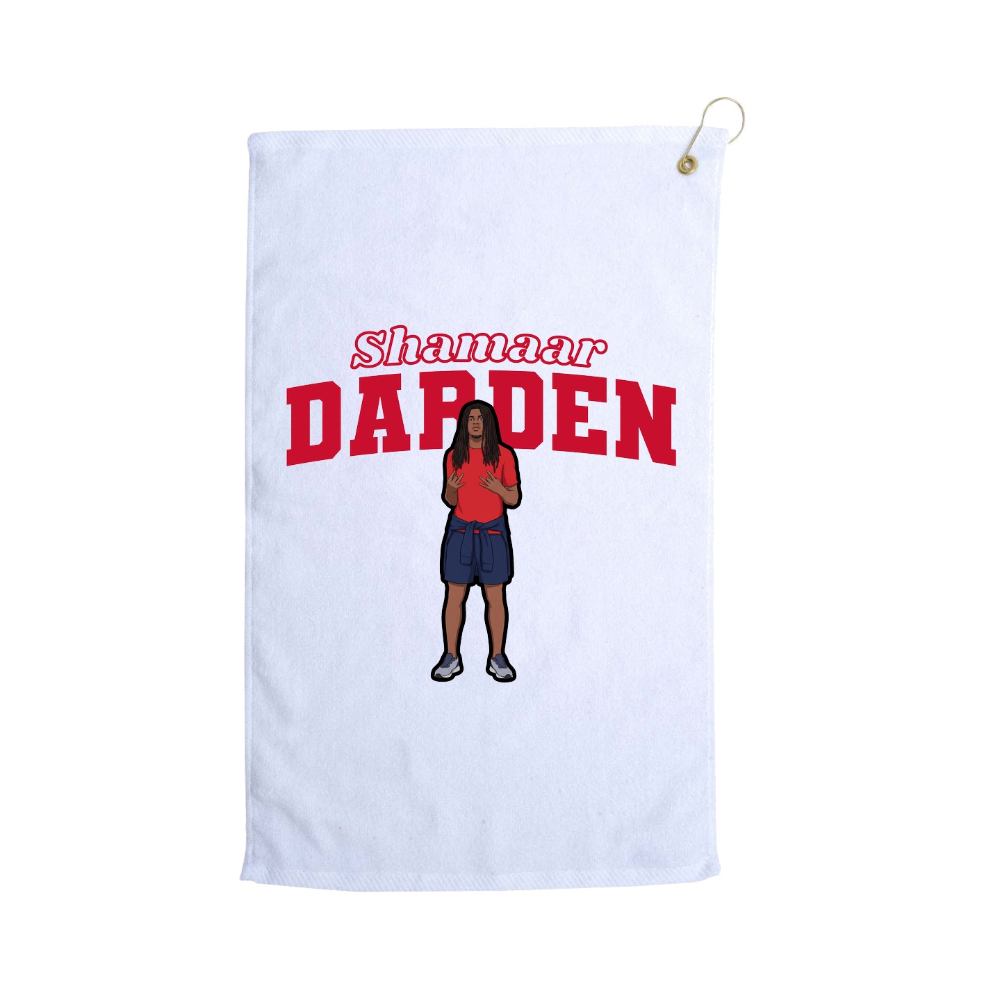 Golf Towel — Name Arch in White