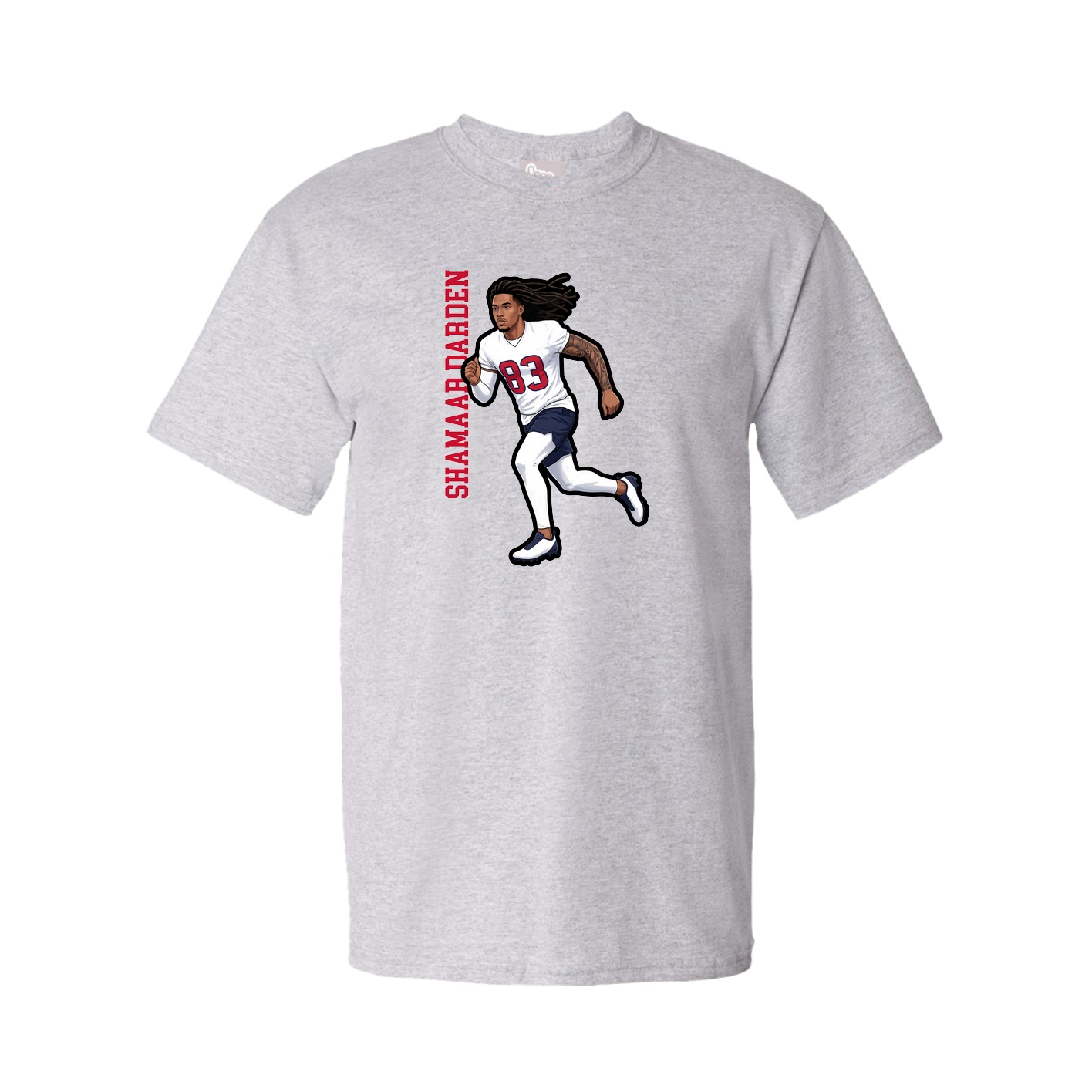 Tee — Name Vertical in Grey