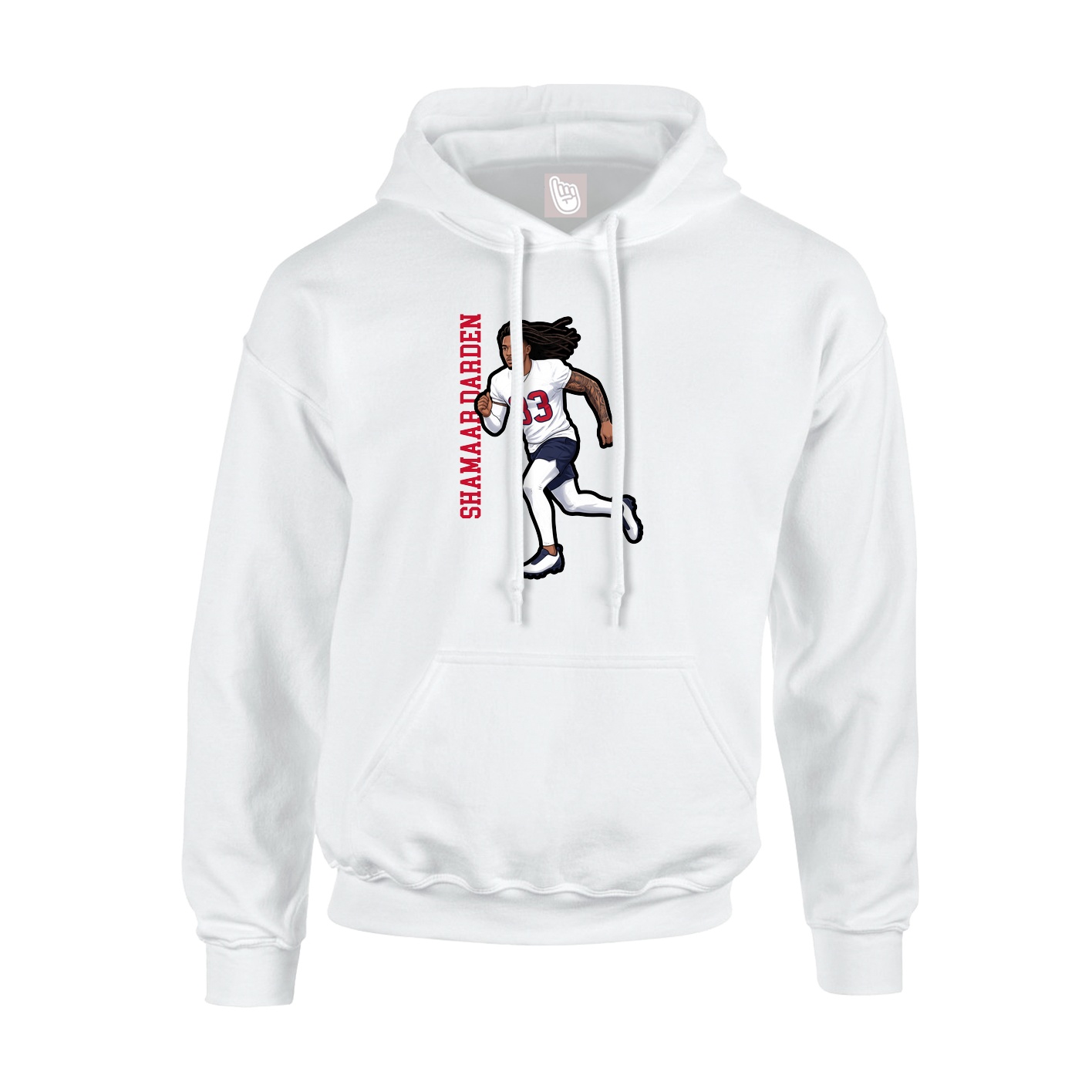 Hoodie — Name Vertical in White