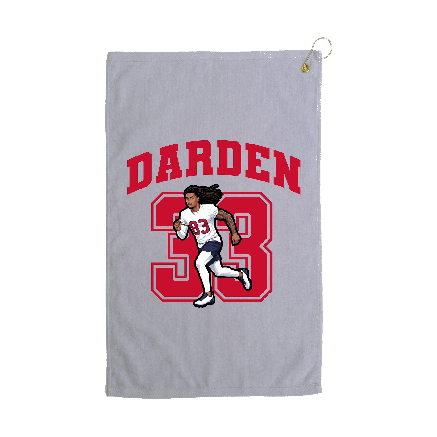 Golf Towel — Number in Grey