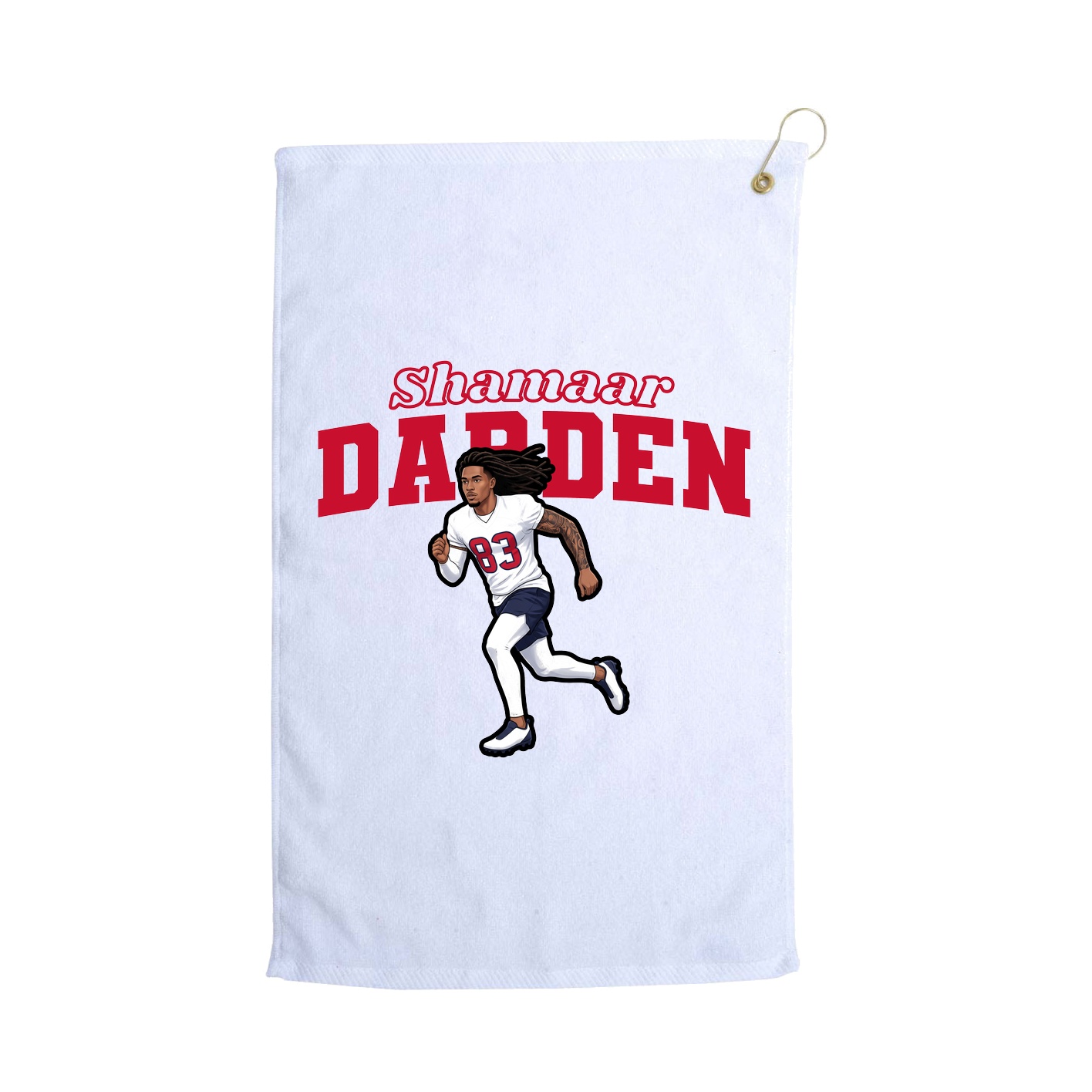 Golf Towel — Name Arch in White