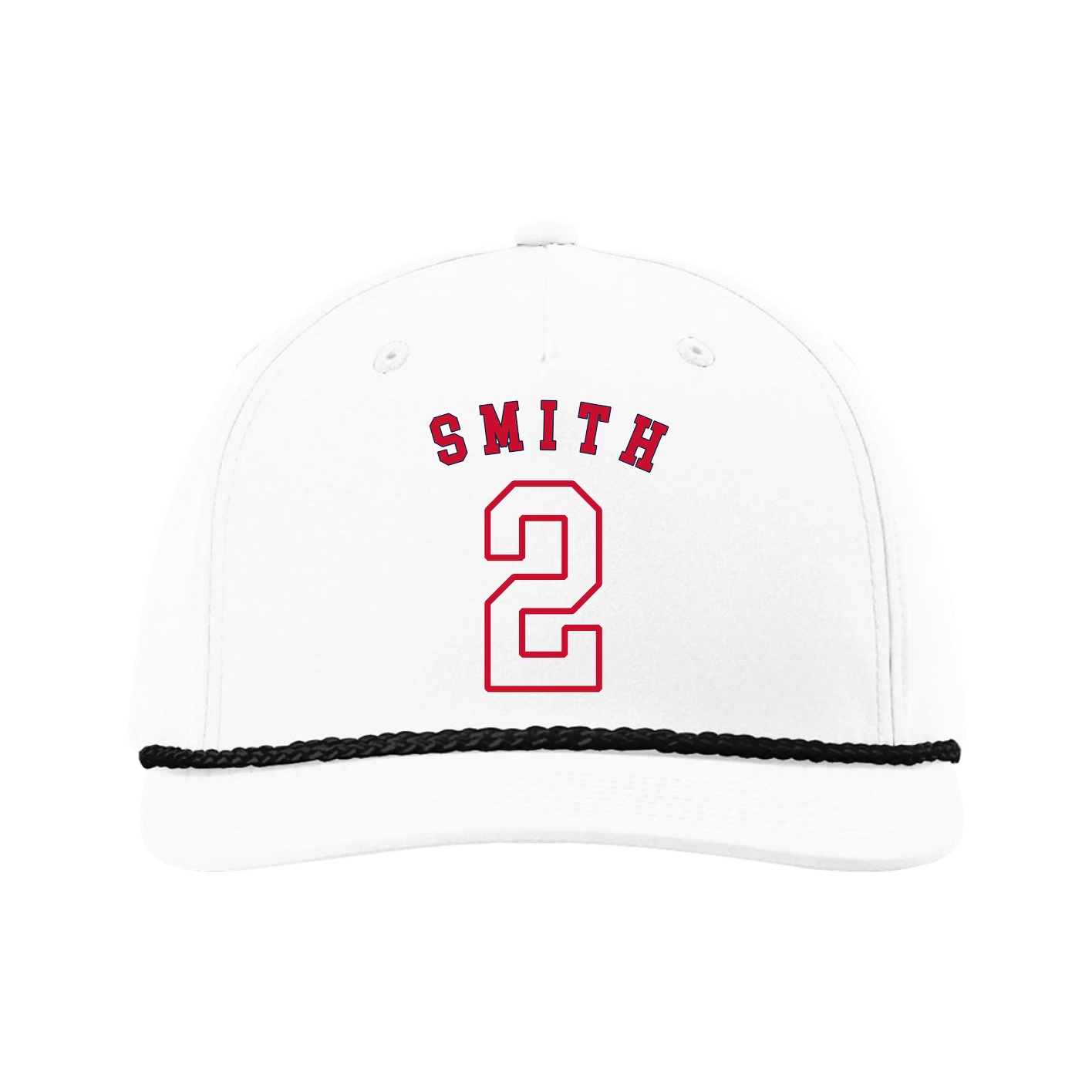 Five-Panel Classic Rope Cap — Shirsey Arch in White