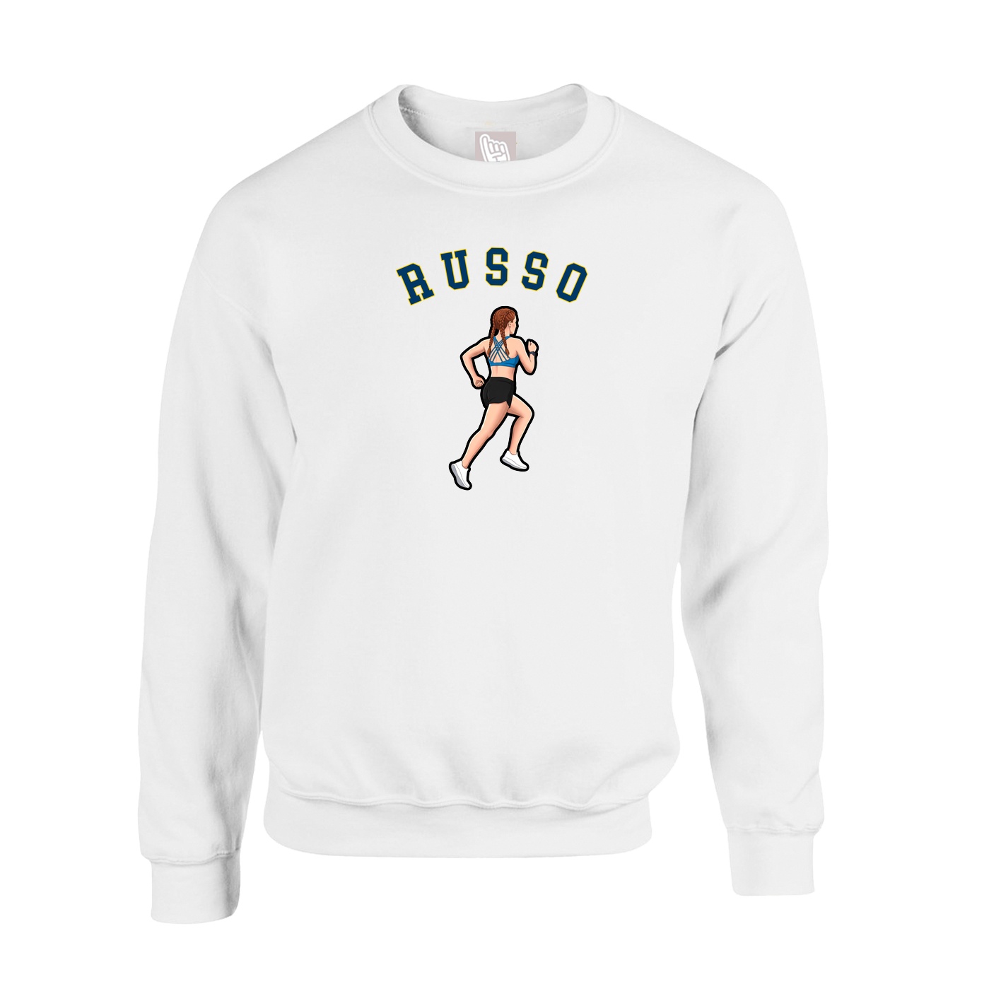 Fleece Crew — Shirsey Arch in White