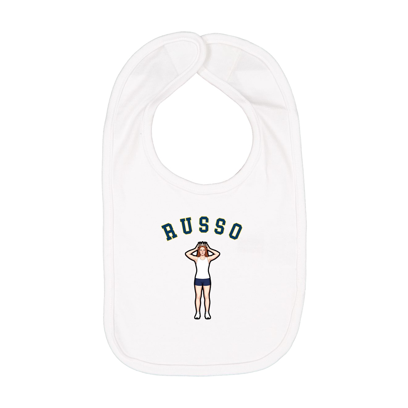 Infant Bib — Shirsey Arch in White
