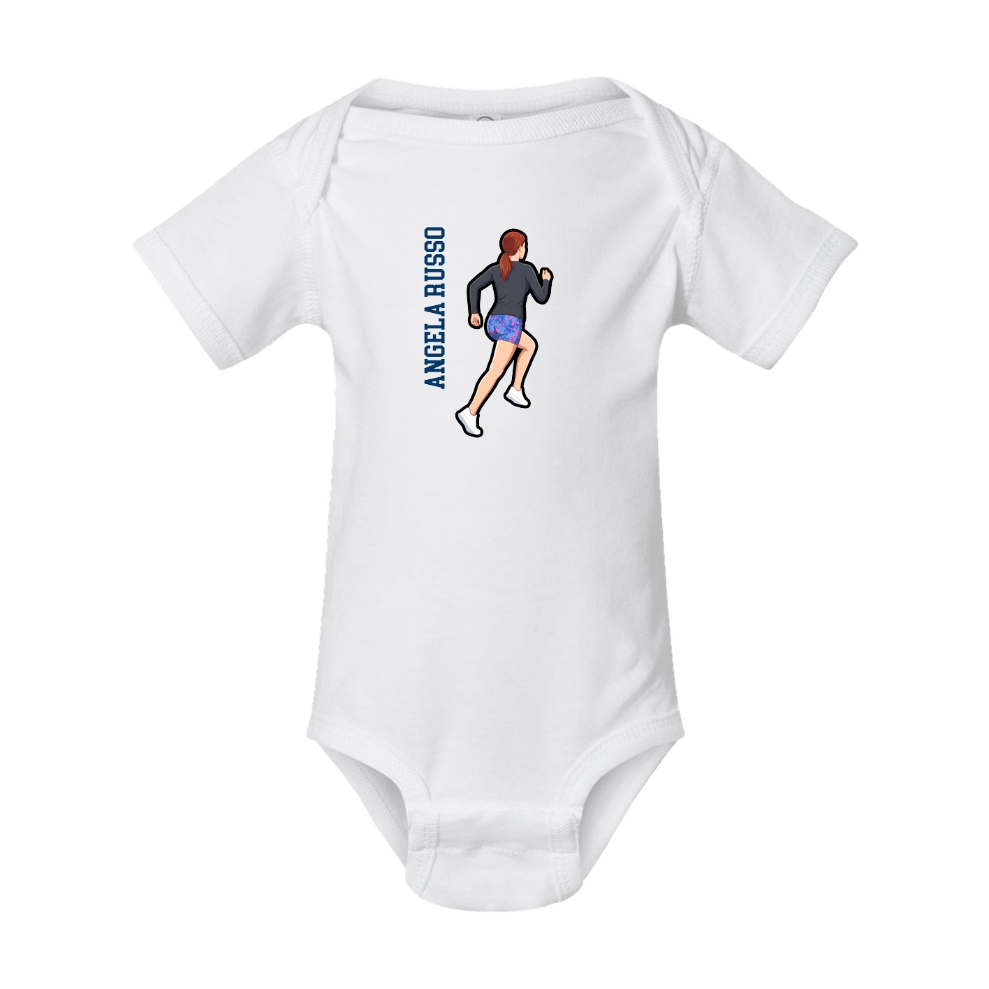 Baby Onesie — Name Vertical in White
