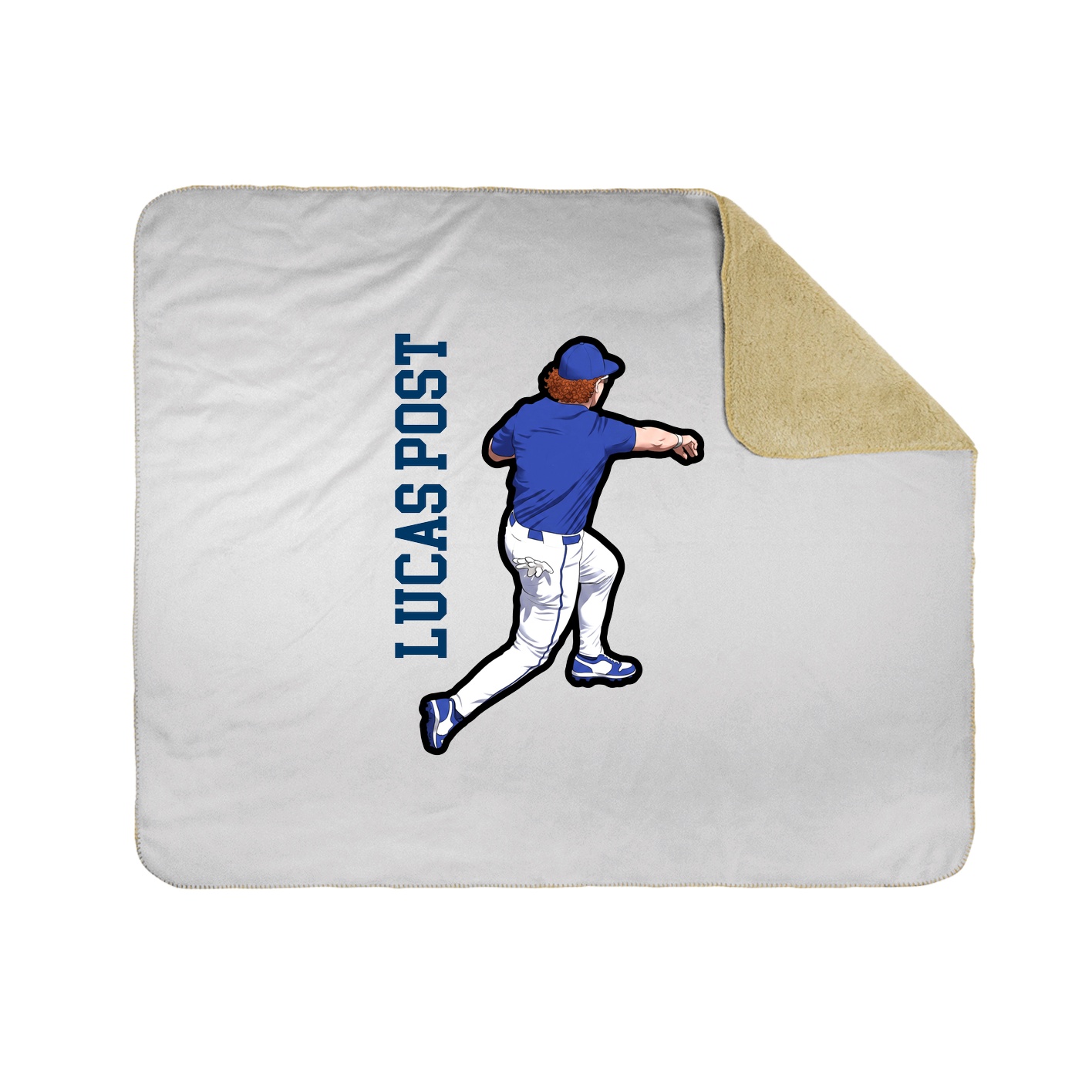 Throw Blanket — Name Vertical in White