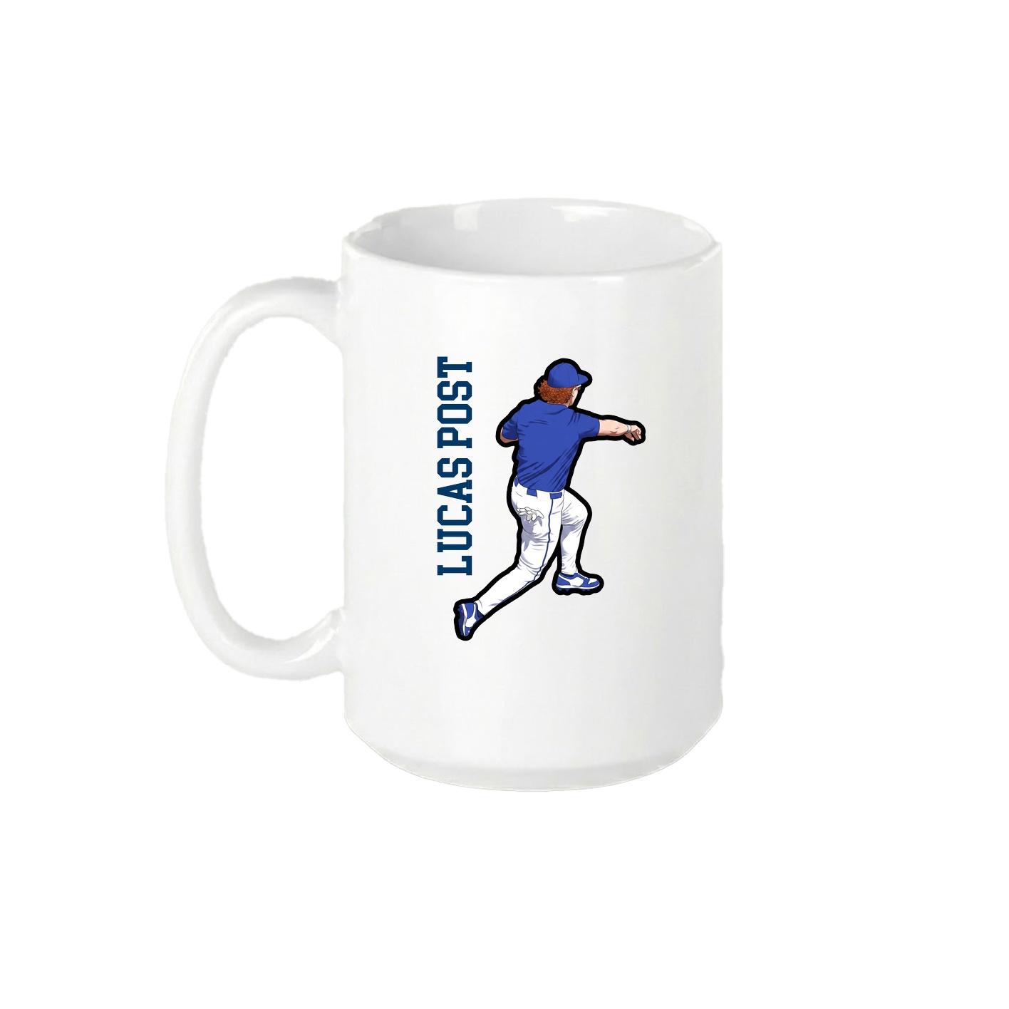 15oz Coffee Mug — Name Vertical in White
