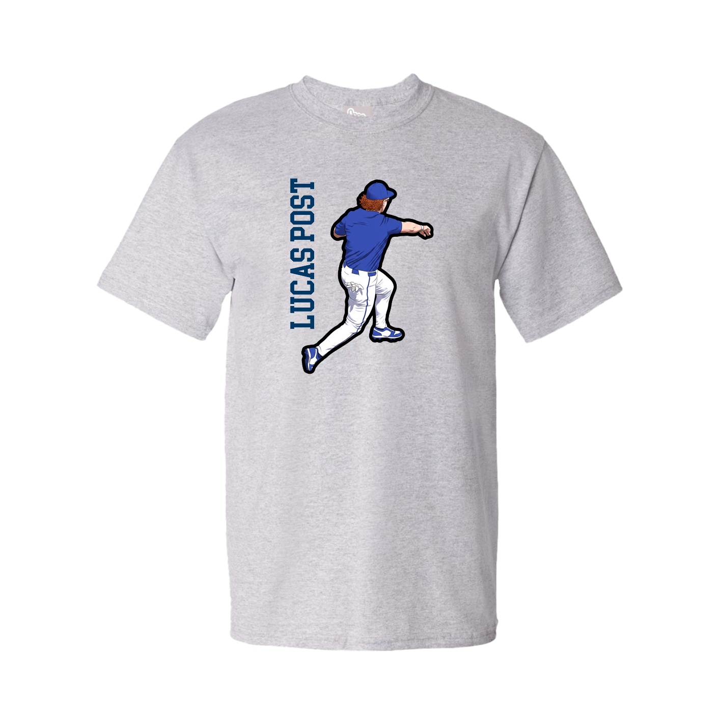 Tee — Name Vertical in Grey