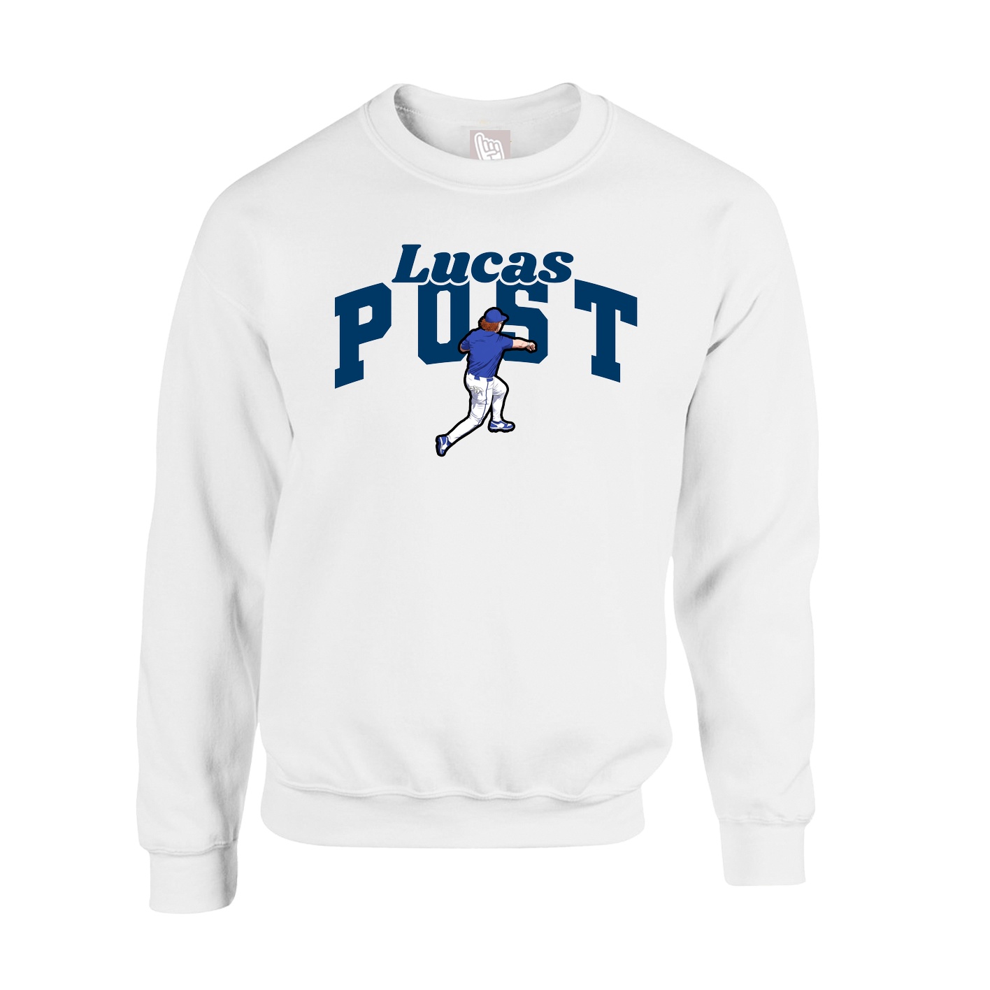 Fleece Crew — Signature Arch in White