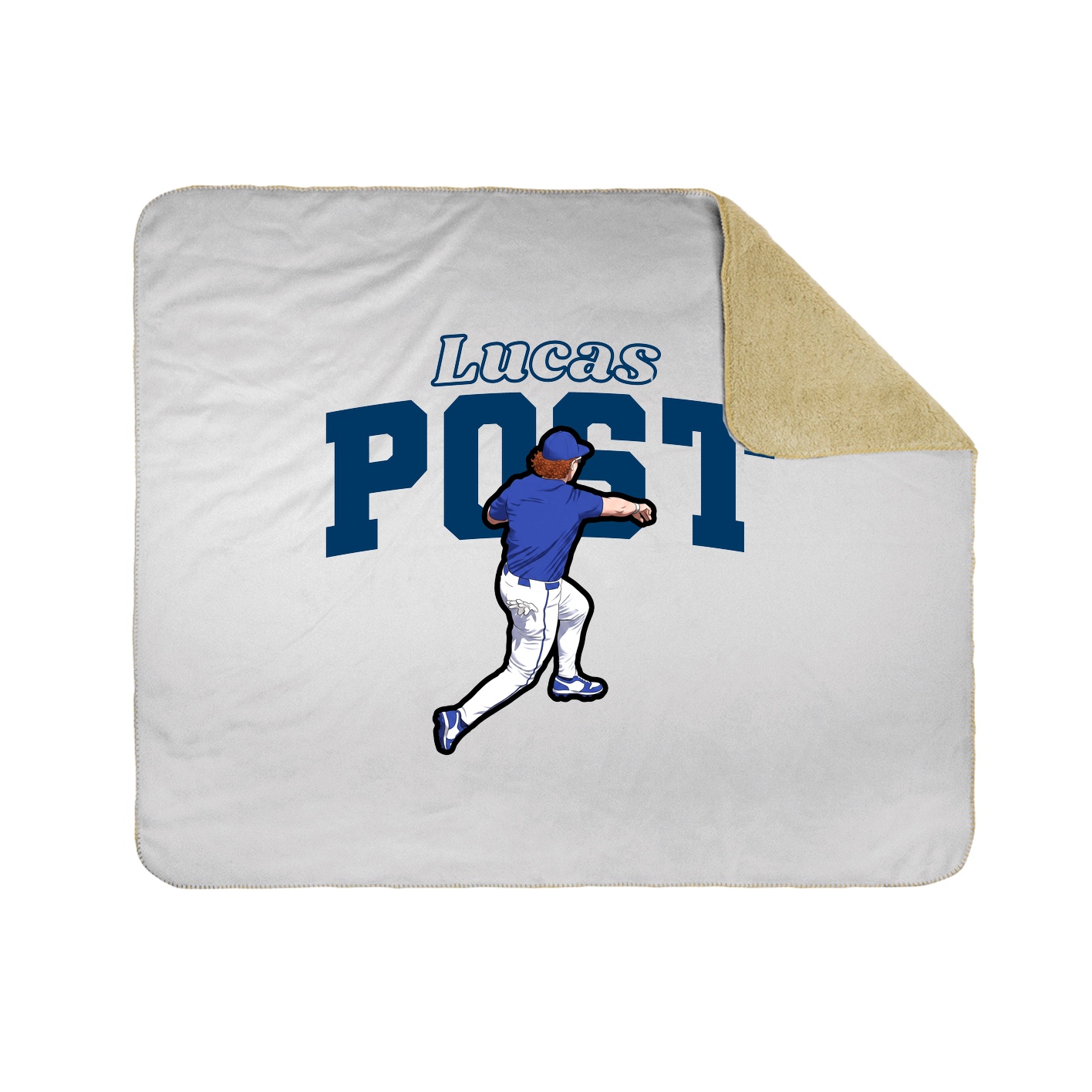 Throw Blanket — Name Arch in White