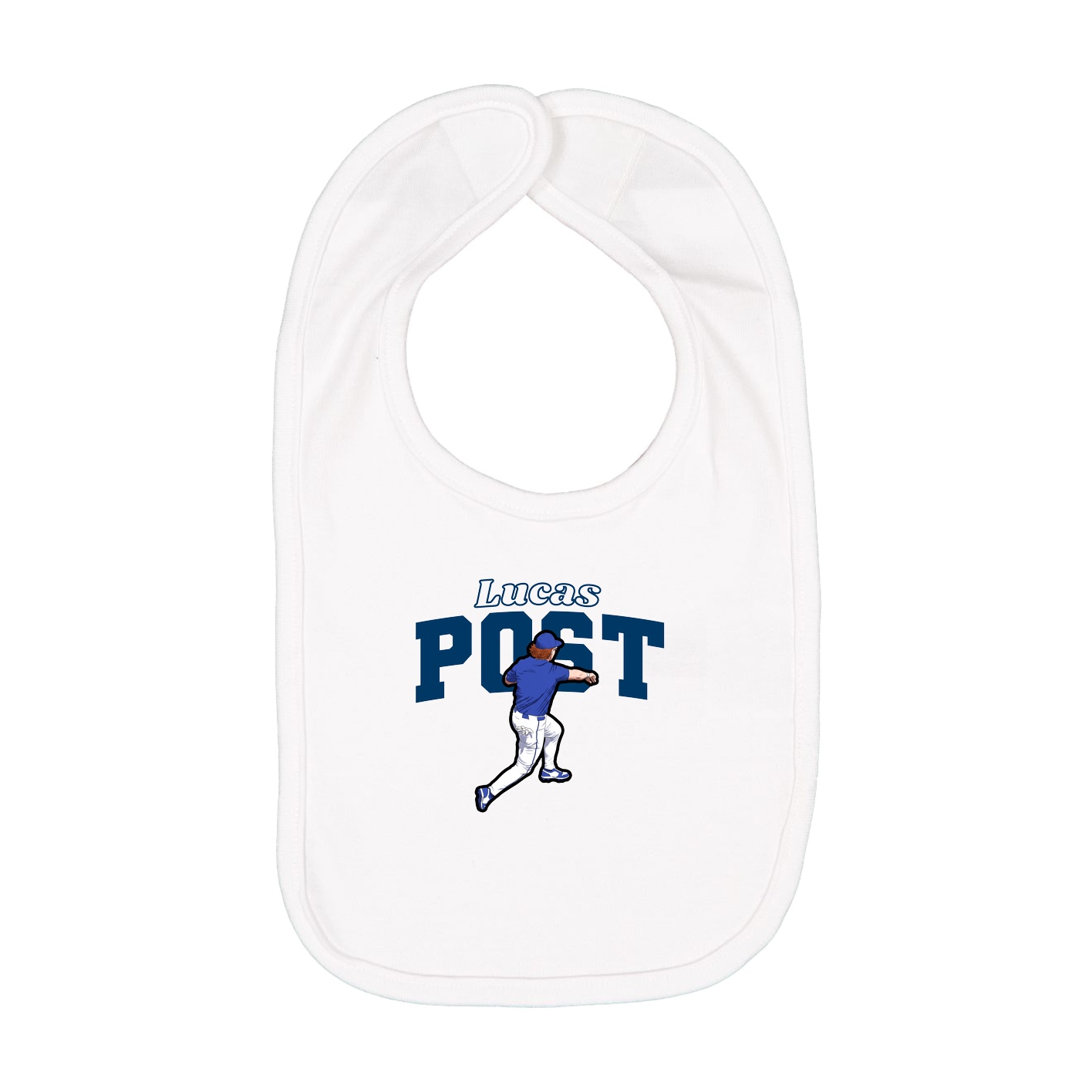 Infant Bib — Name Arch in White