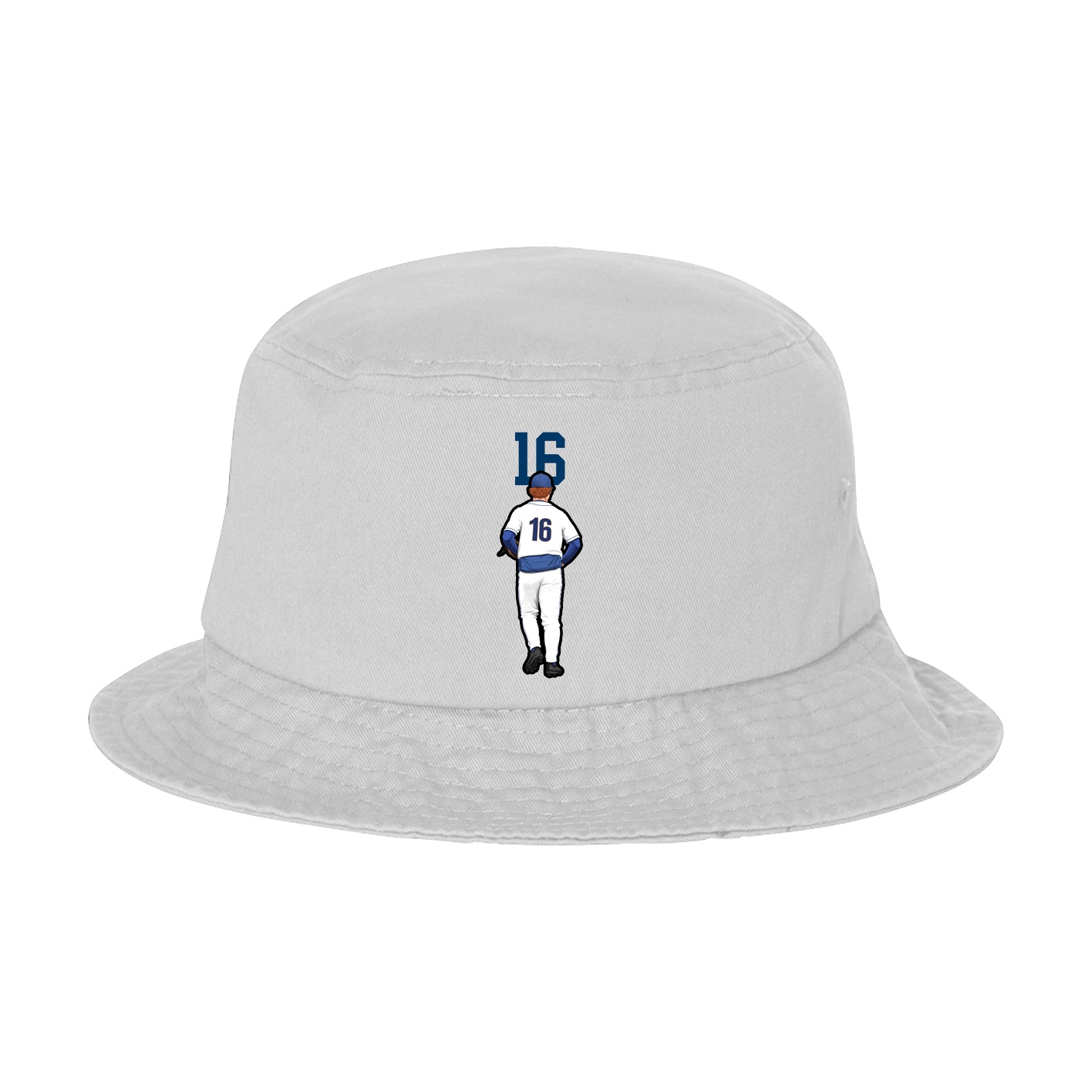 Bucket Cap — Number Top in White
