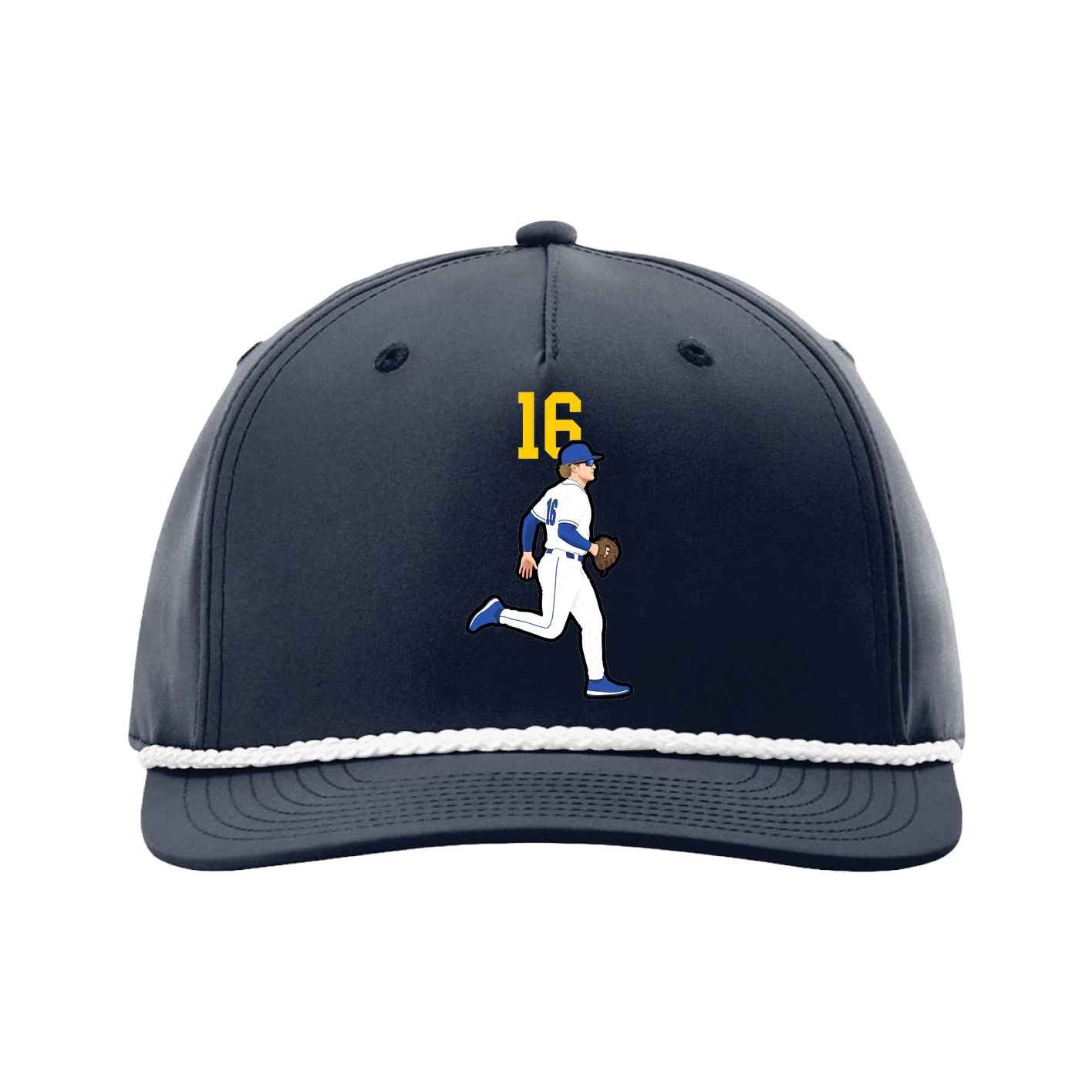 Five-Panel Classic Rope Cap — Number Top in Navy