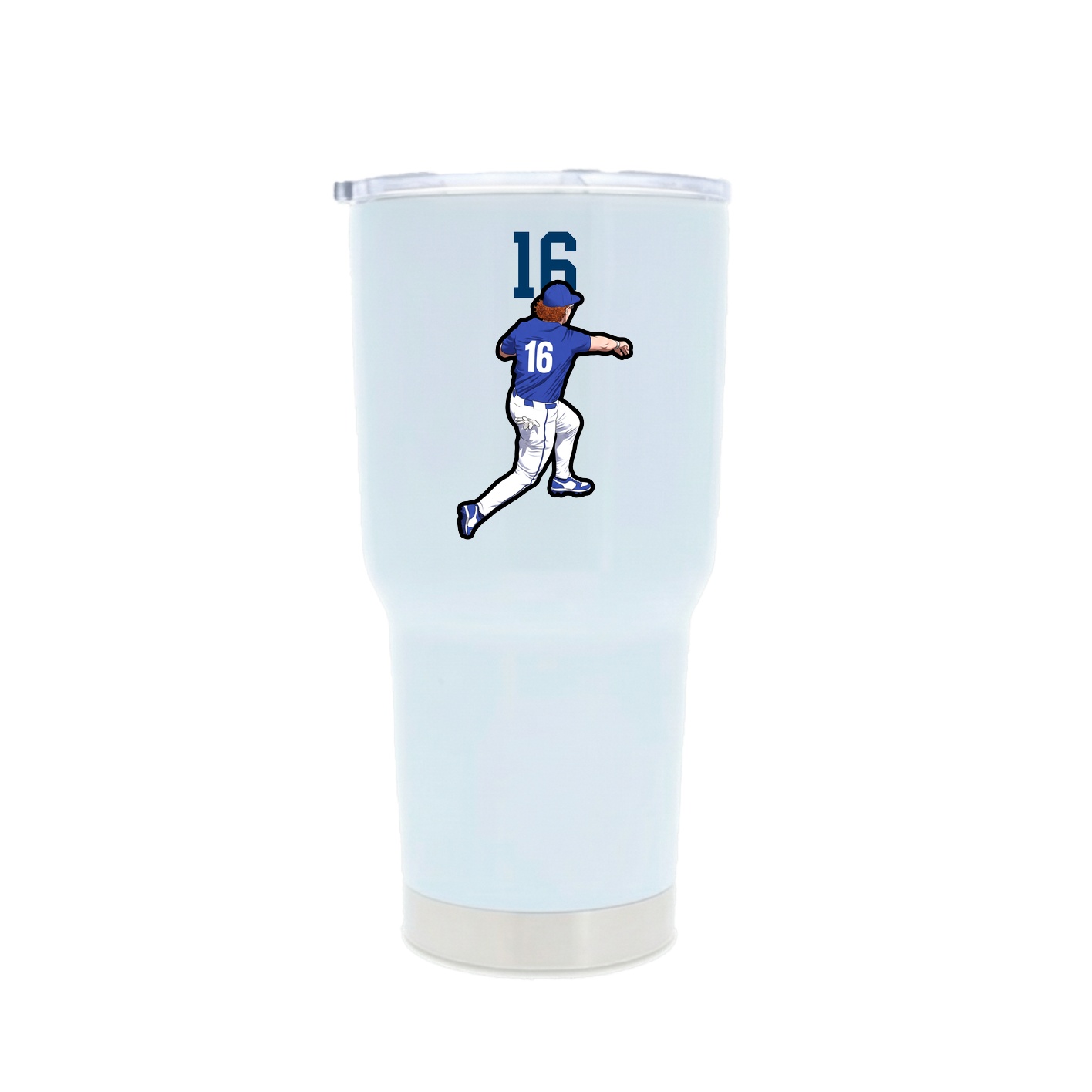 30oz Stainless Steel Tumbler — Number Top in White