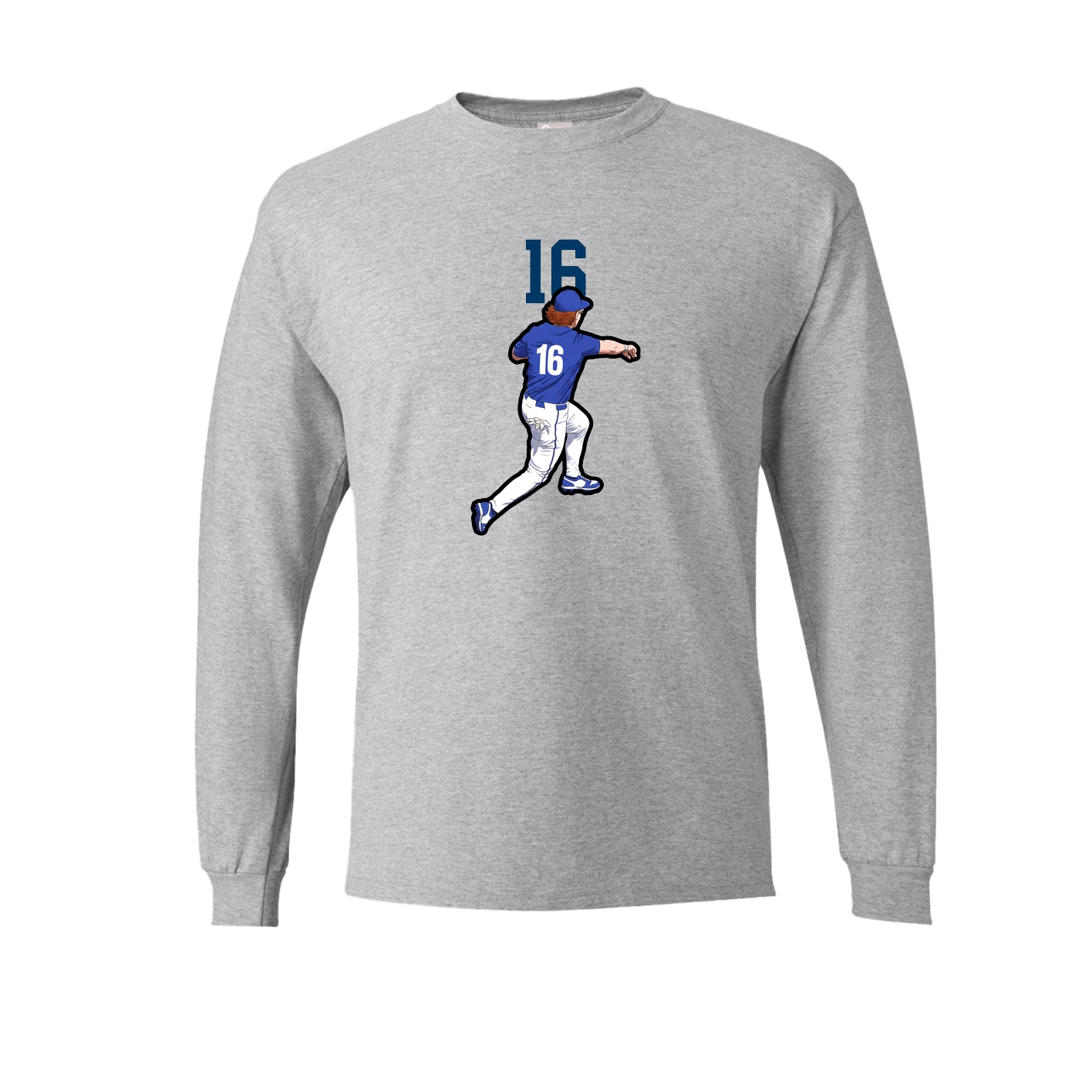 Long Sleeve Tee — Number Top in Grey