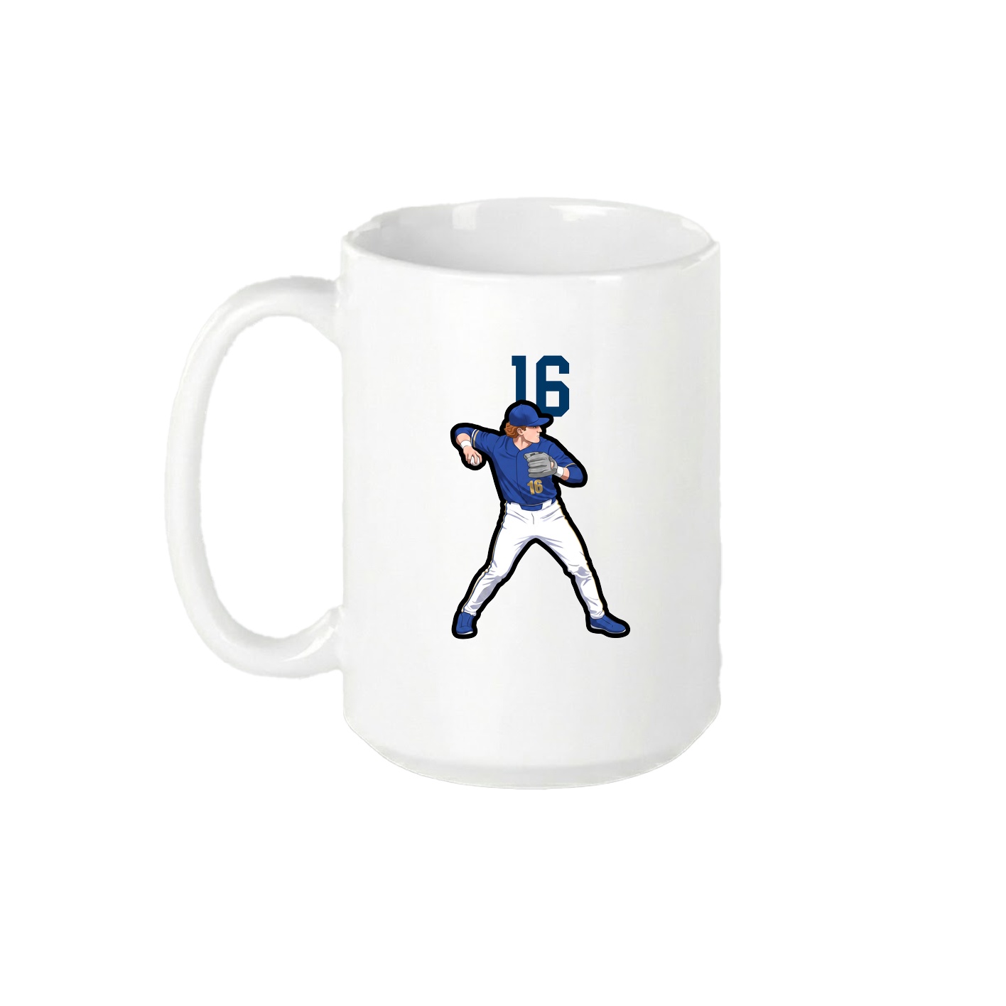 15oz Coffee Mug — Number Top in White